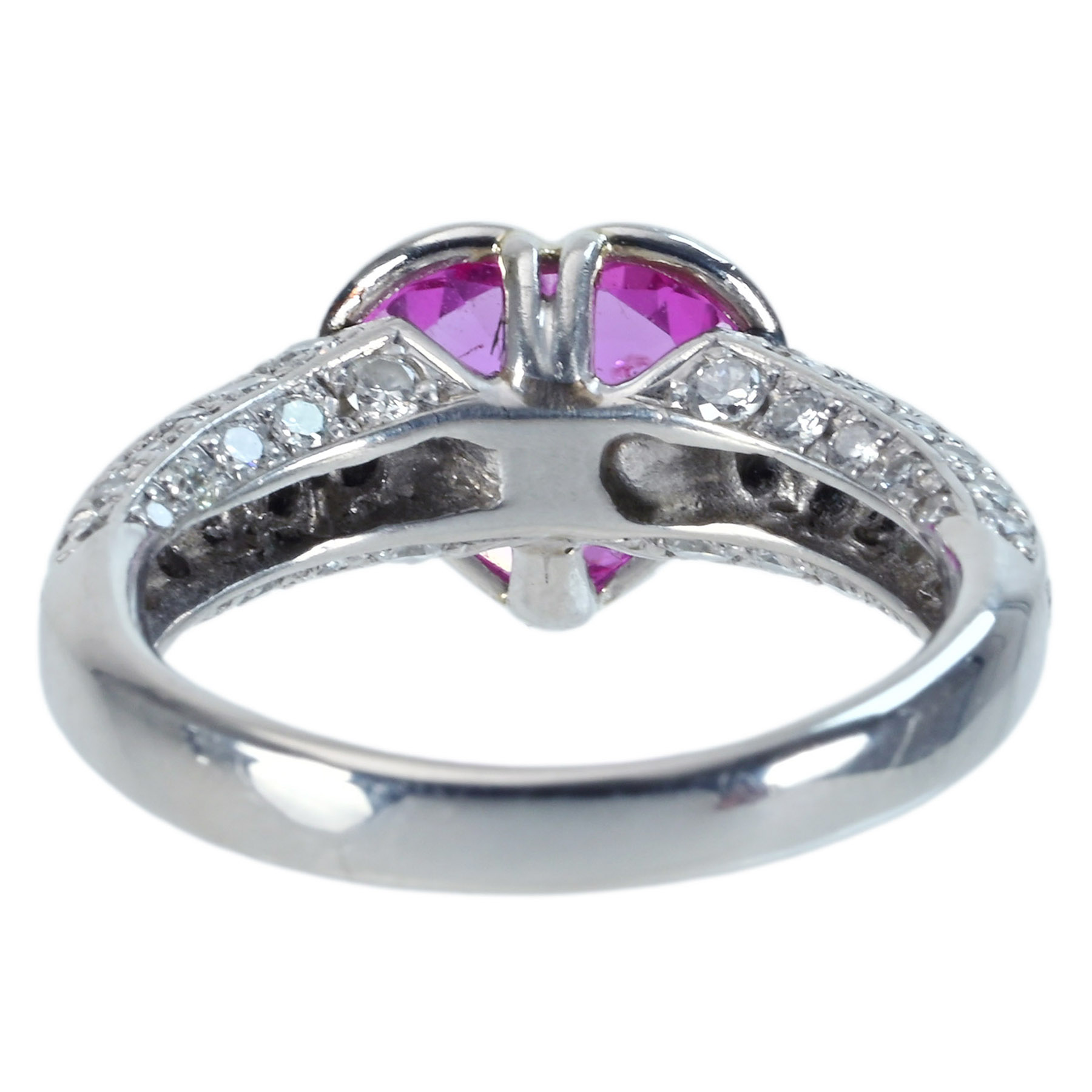 ピンクサファイアリング PT900 S-PK1.90ct D0.84ct - 画像 (5)
