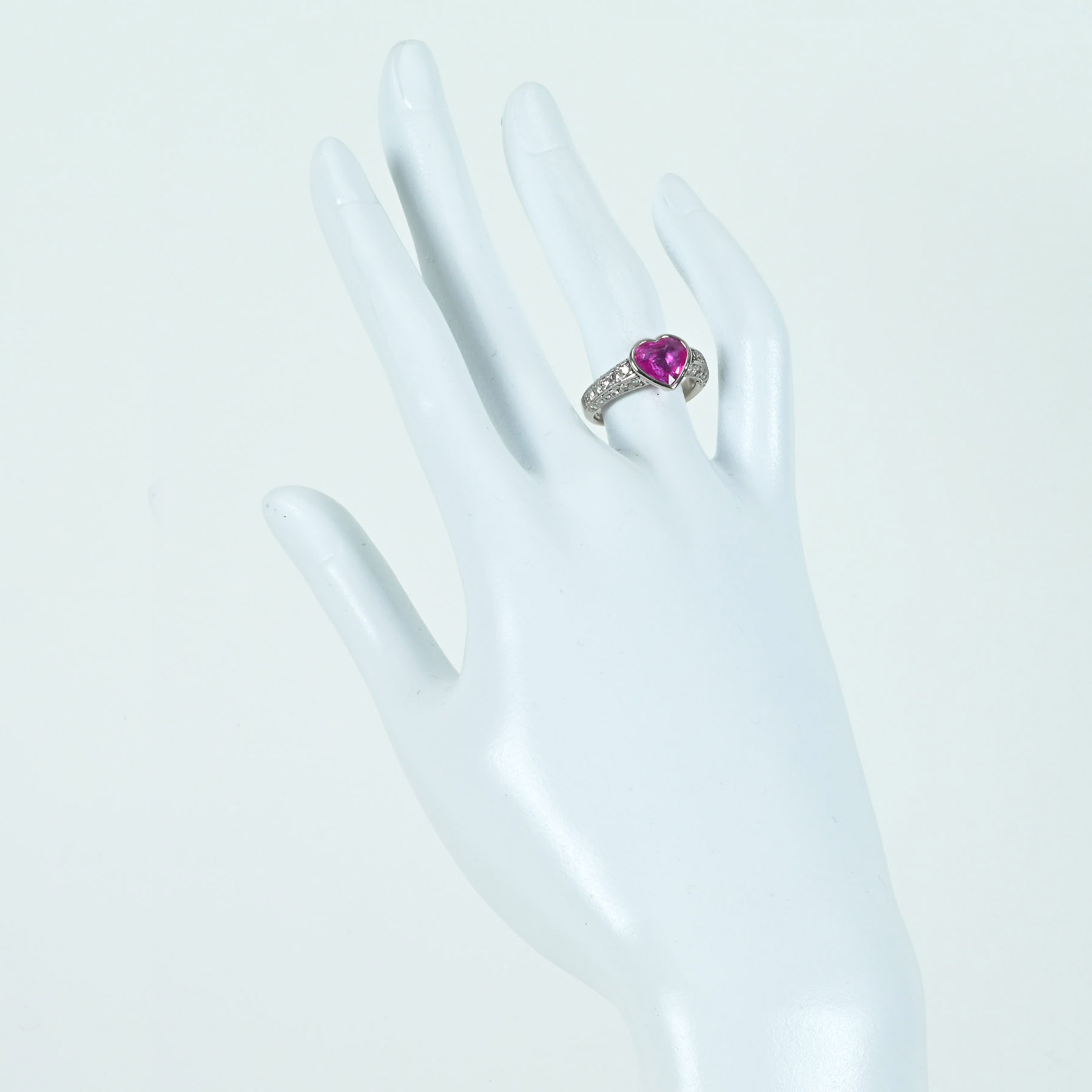ピンクサファイアリング PT900 S-PK1.90ct D0.84ct - 画像 (6)