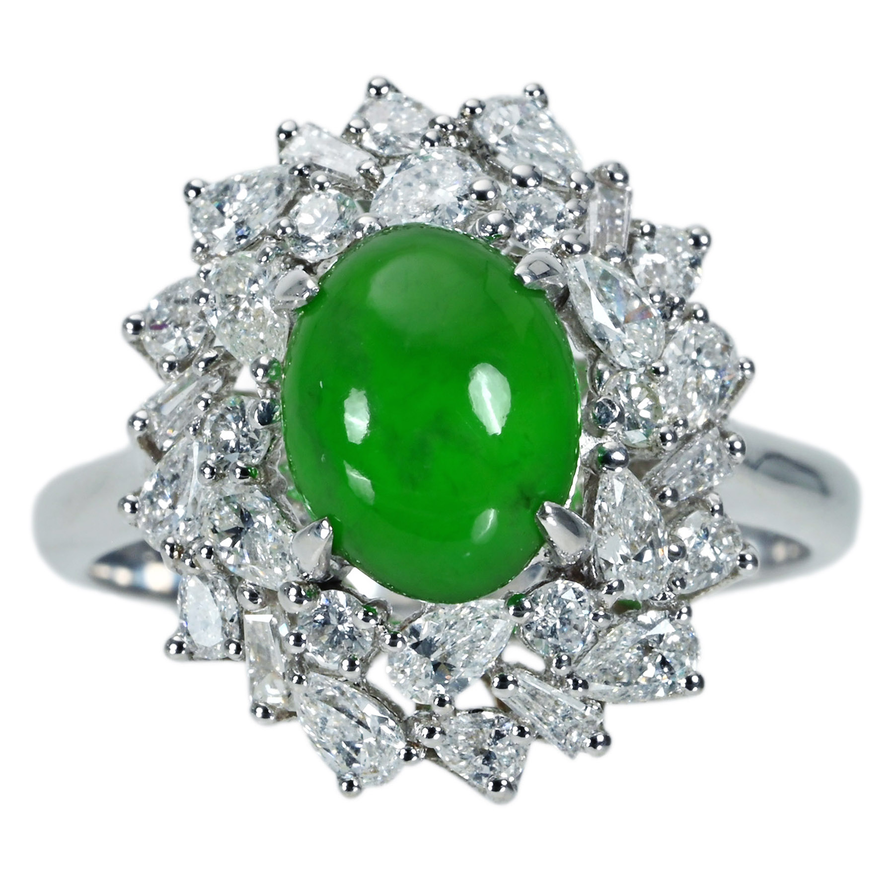 翡翠リング K18YG J2.313ct D1.02ct - 画像 (2)
