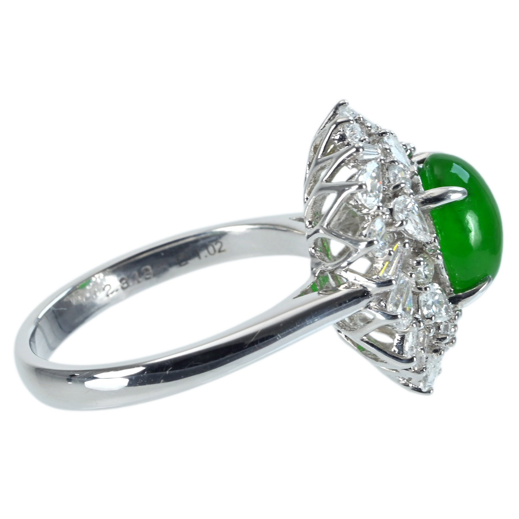 翡翠リング K18YG J2.313ct D1.02ct - 画像 (4)