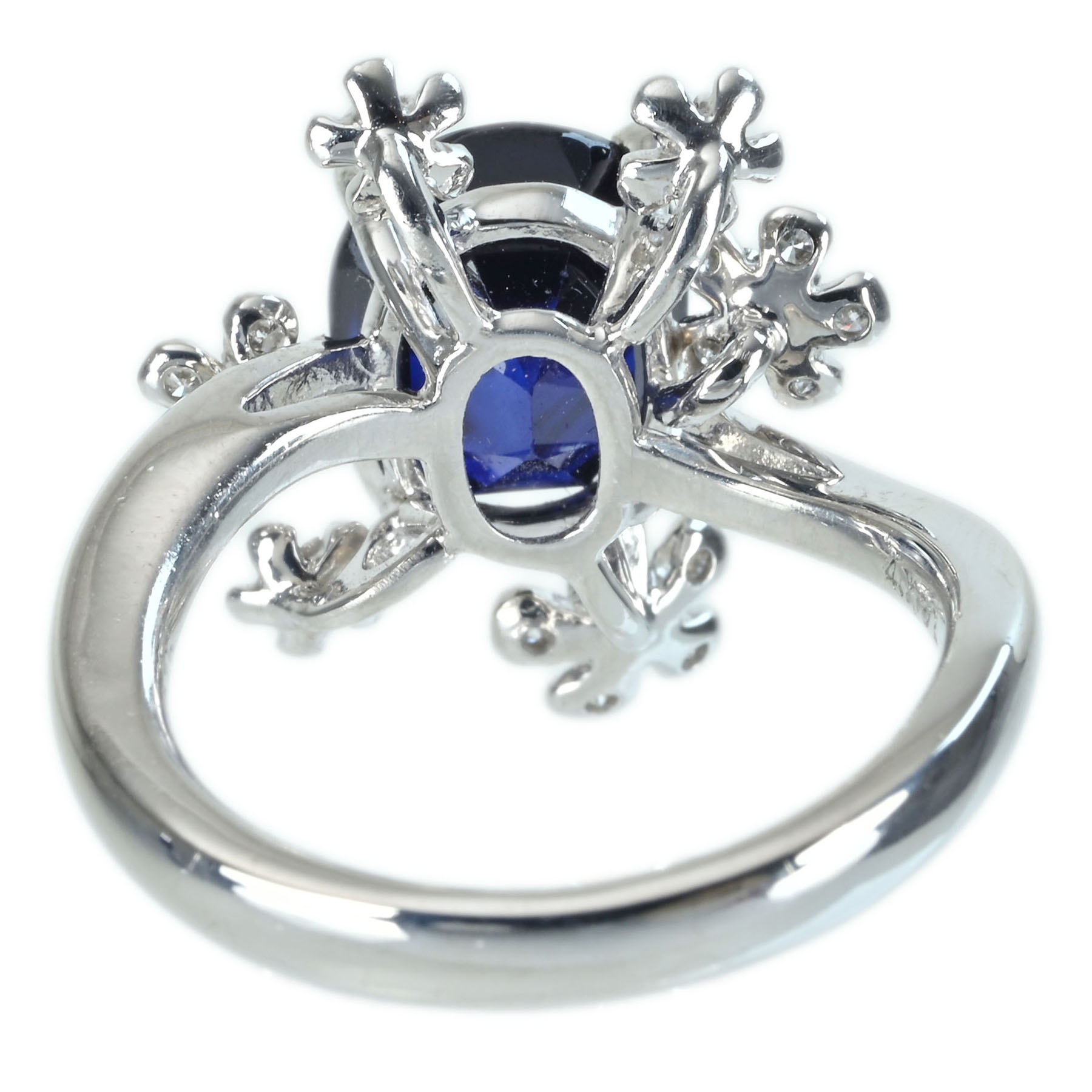 サファイアリング PT900 S4.132ct D0.15ct - 画像 (5)