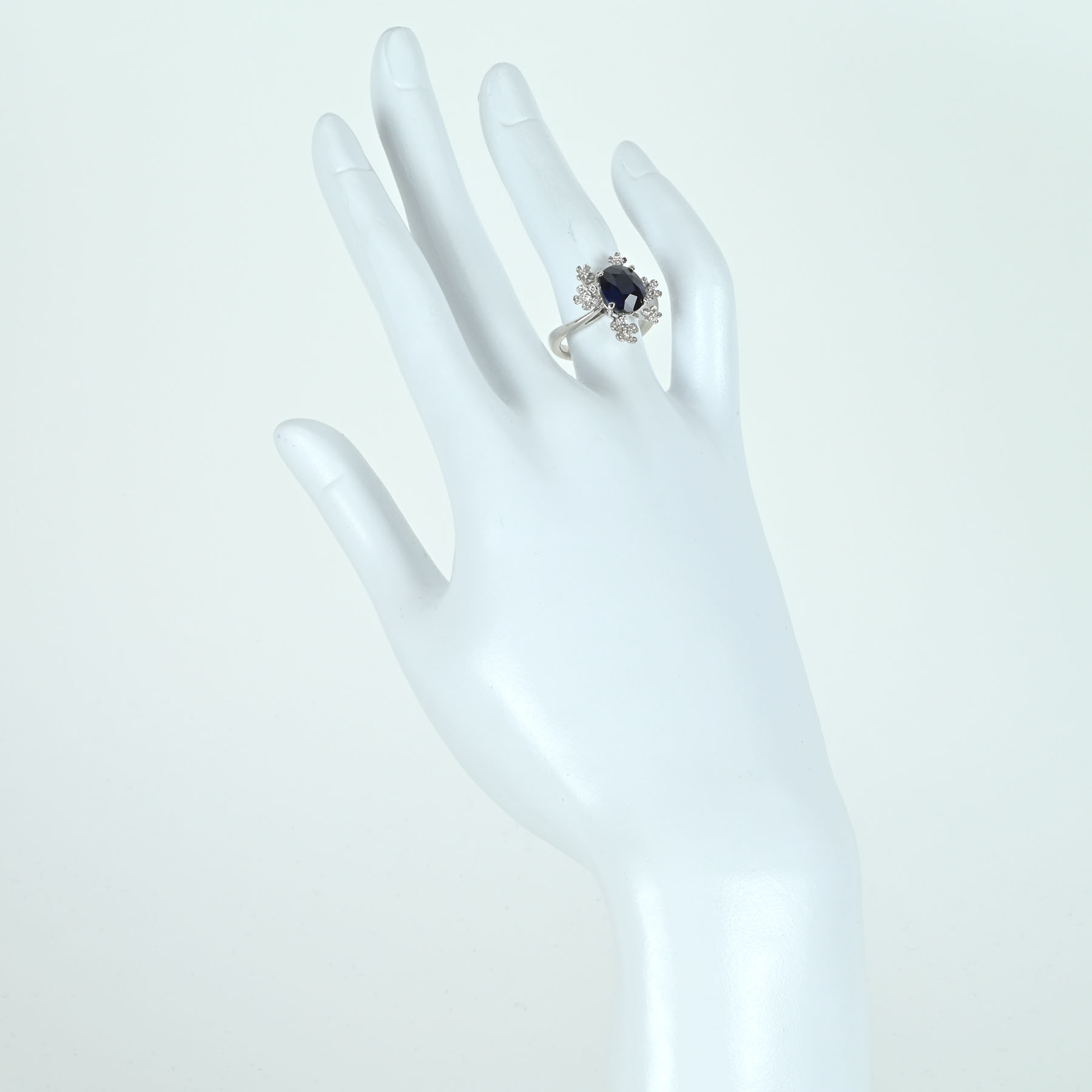 サファイアリング PT900 S4.132ct D0.15ct - 画像 (6)