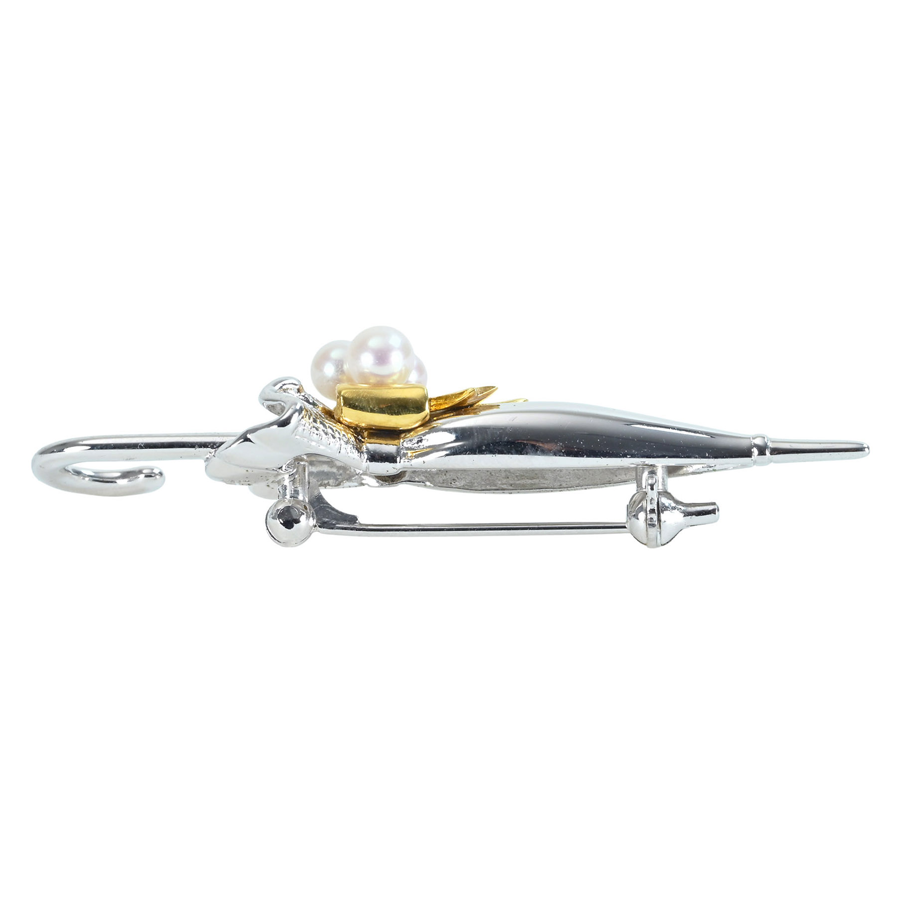 アコヤパールブローチ "MIKIMOTO" SV/K18YG P3.3-4.1mm - 画像 (5)