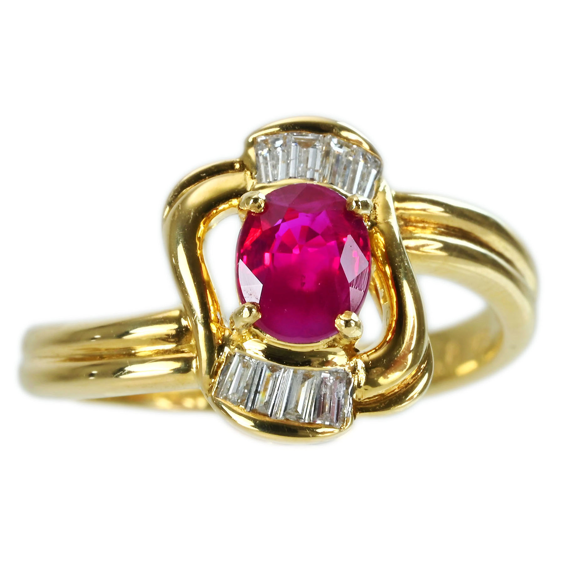 ルビーリング K18YG R0.80ct D0.18ct - 画像 (2)