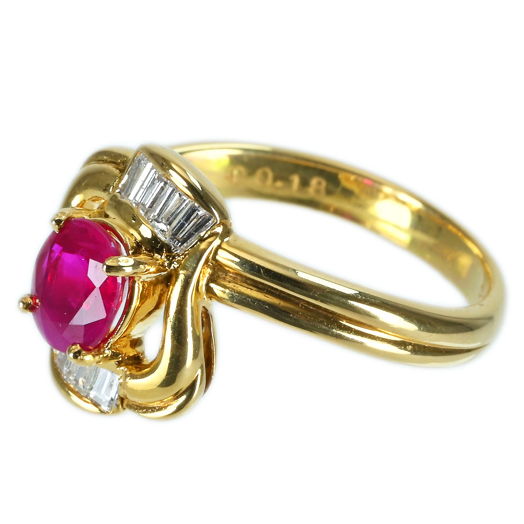 ルビーリング K18YG R0.80ct D0.18ct - 画像 (3)