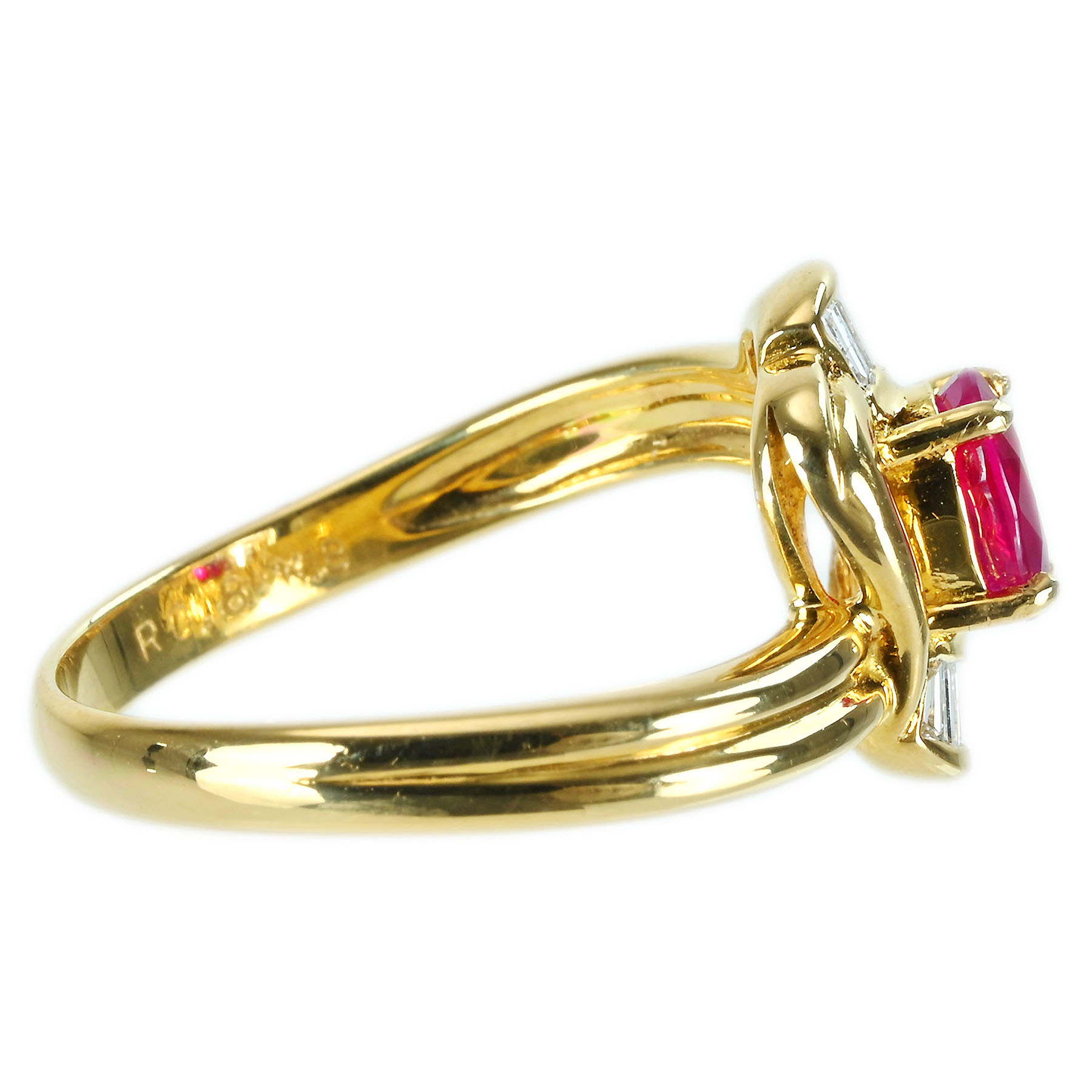 ルビーリング K18YG R0.80ct D0.18ct - 画像 (4)