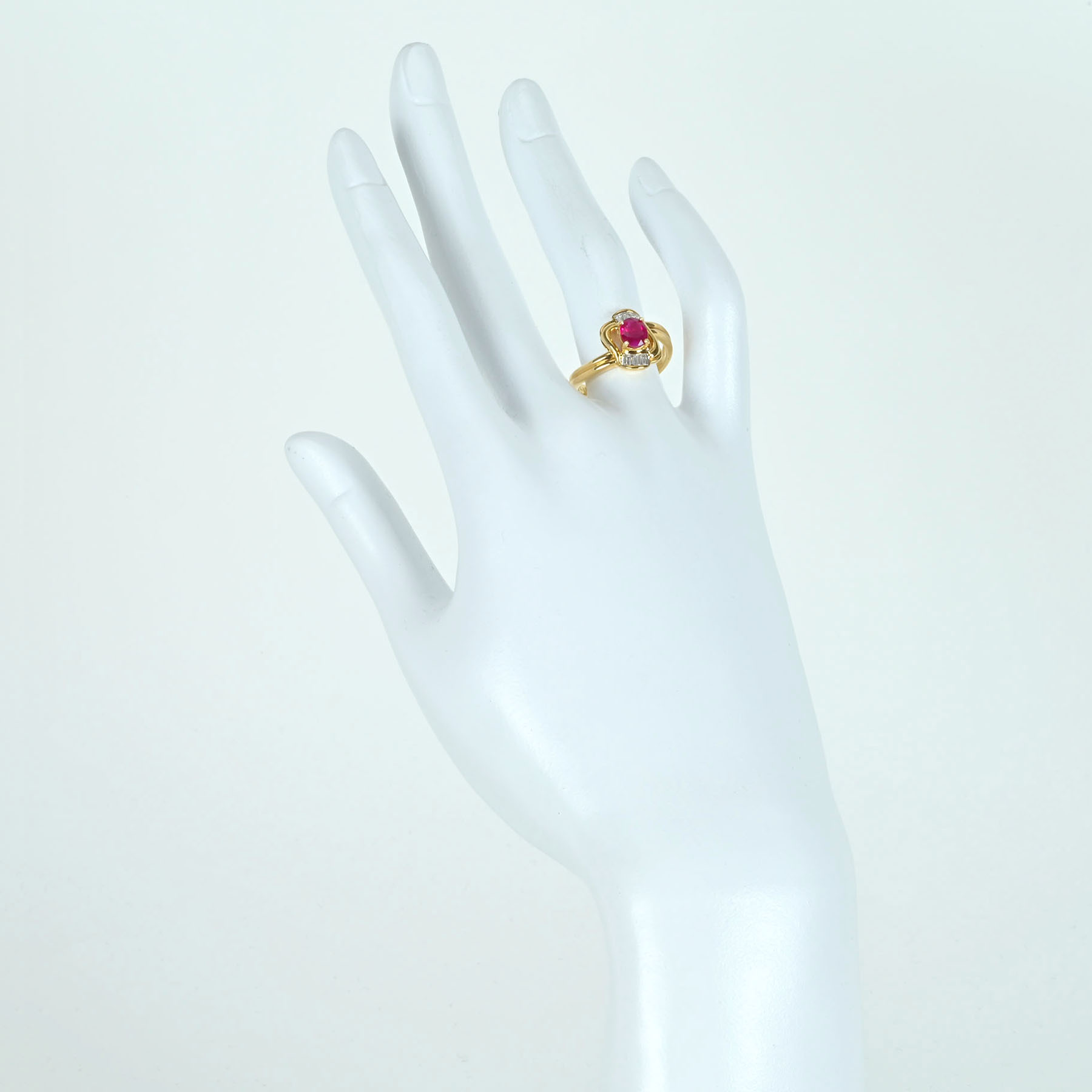 ルビーリング K18YG R0.80ct D0.18ct - 画像 (6)