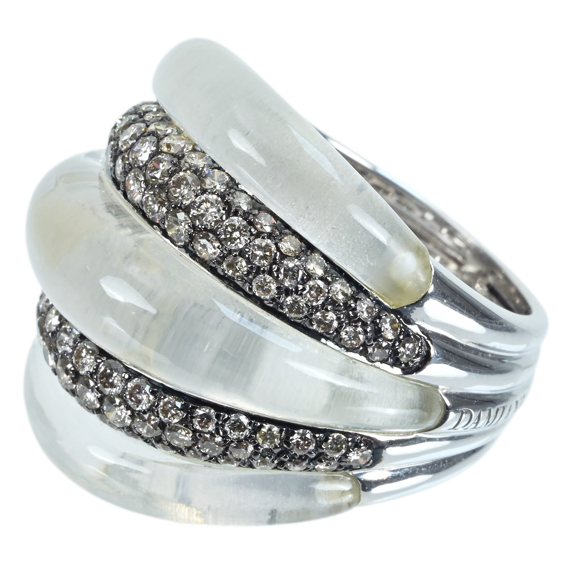 ブラウンダイヤモンドリング "DAMIANI" K18WG QUARTZ - 画像 (3)