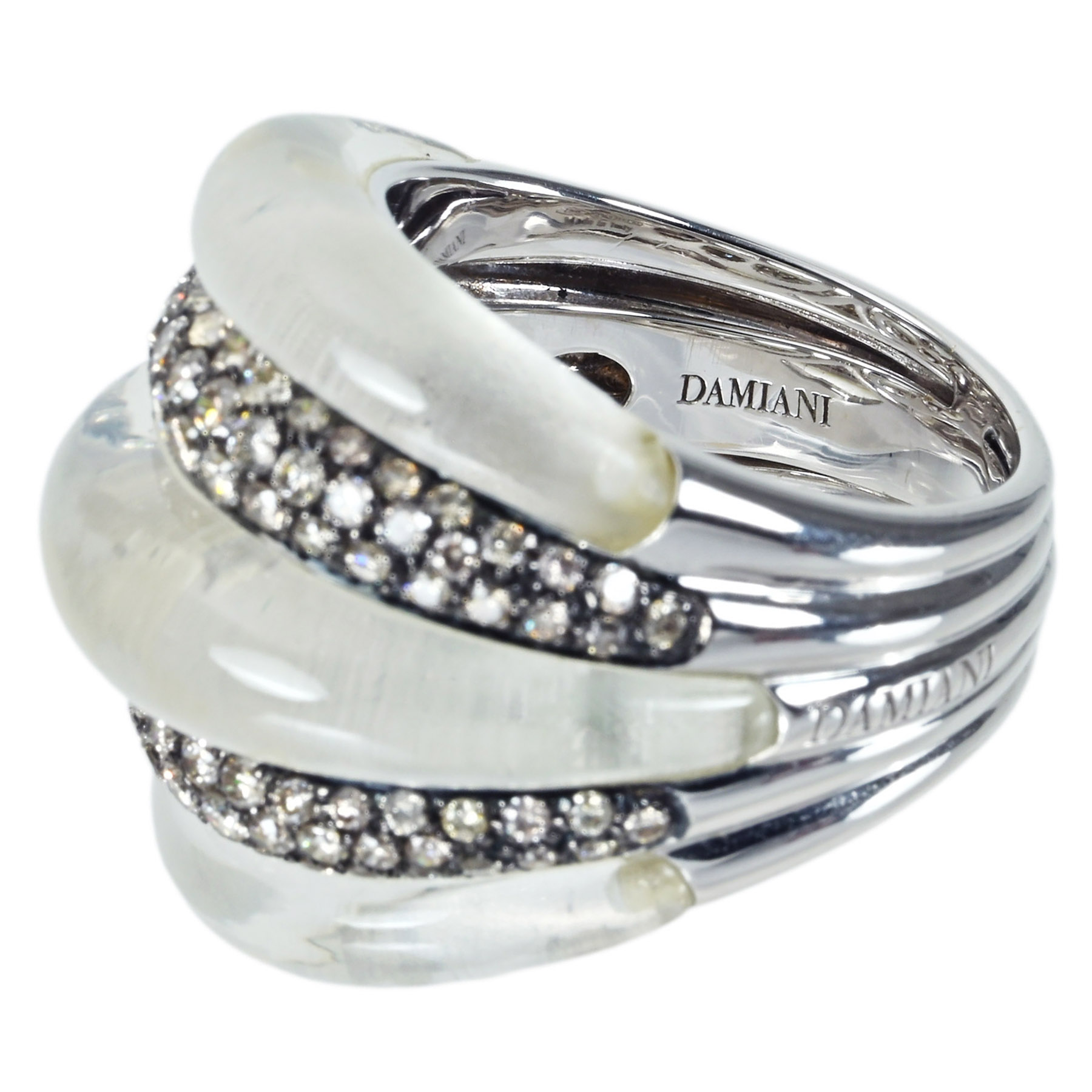 ブラウンダイヤモンドリング "DAMIANI" K18WG QUARTZ - 画像 (6)