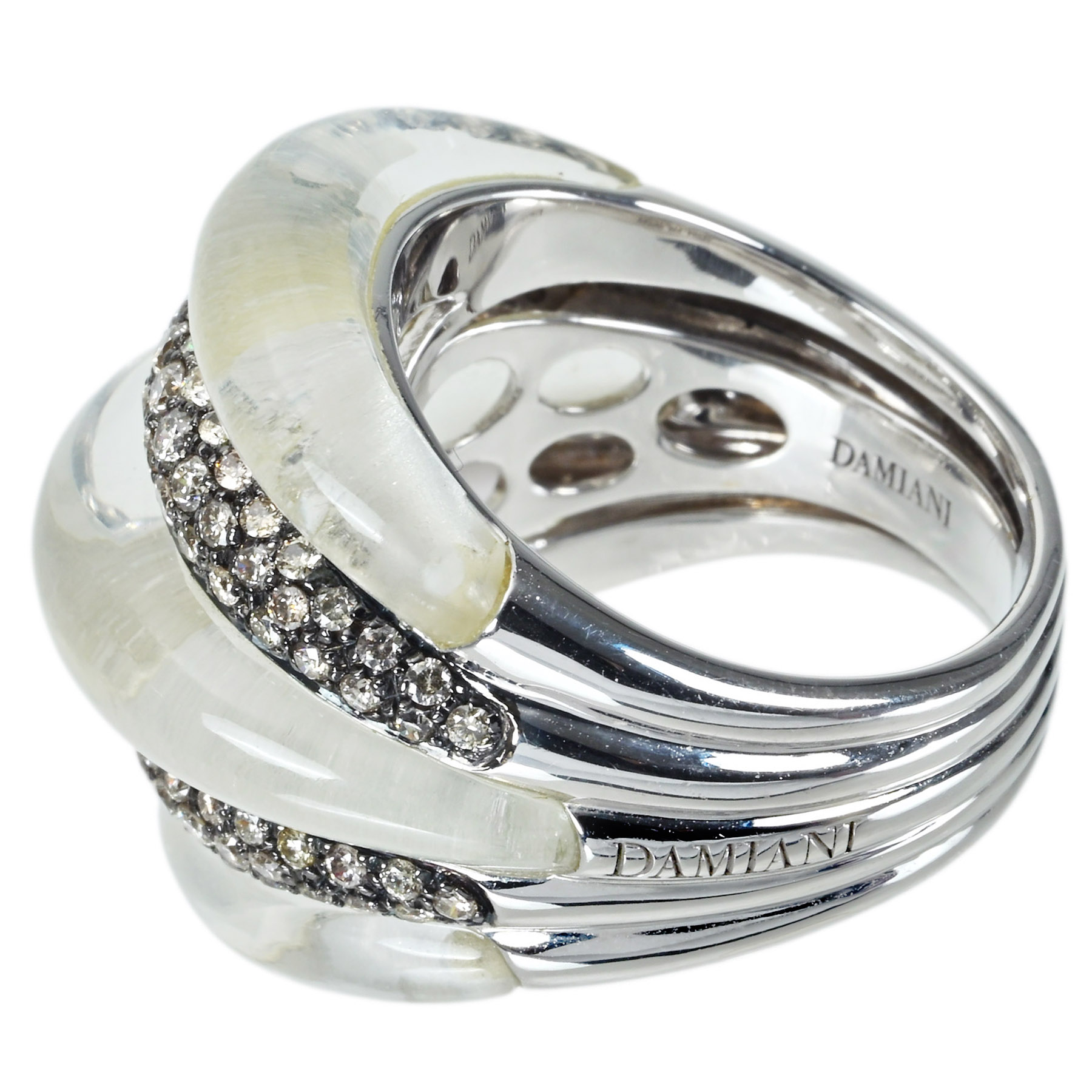 ブラウンダイヤモンドリング "DAMIANI" K18WG QUARTZ - 画像 (7)
