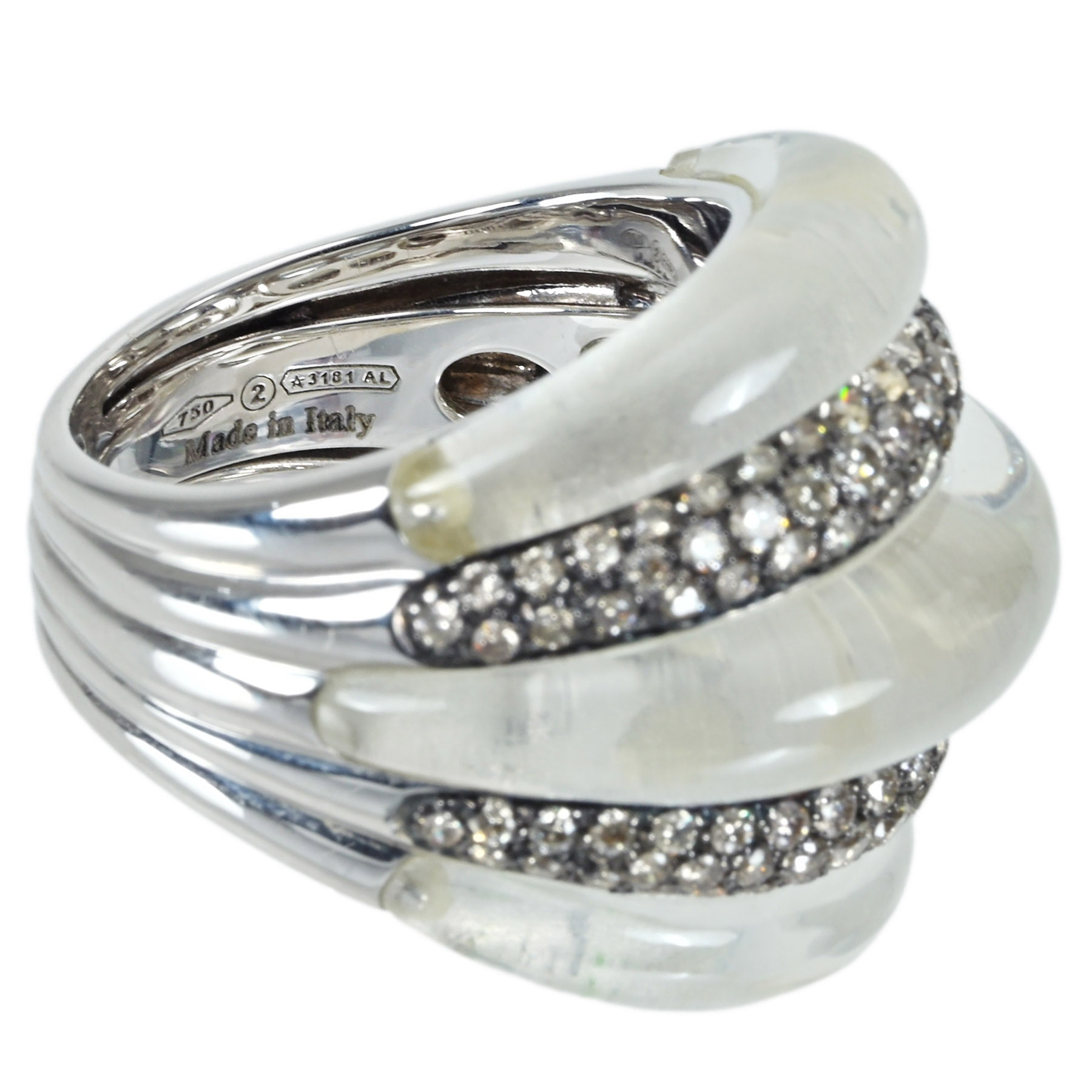 ブラウンダイヤモンドリング "DAMIANI" K18WG QUARTZ - 画像 (8)