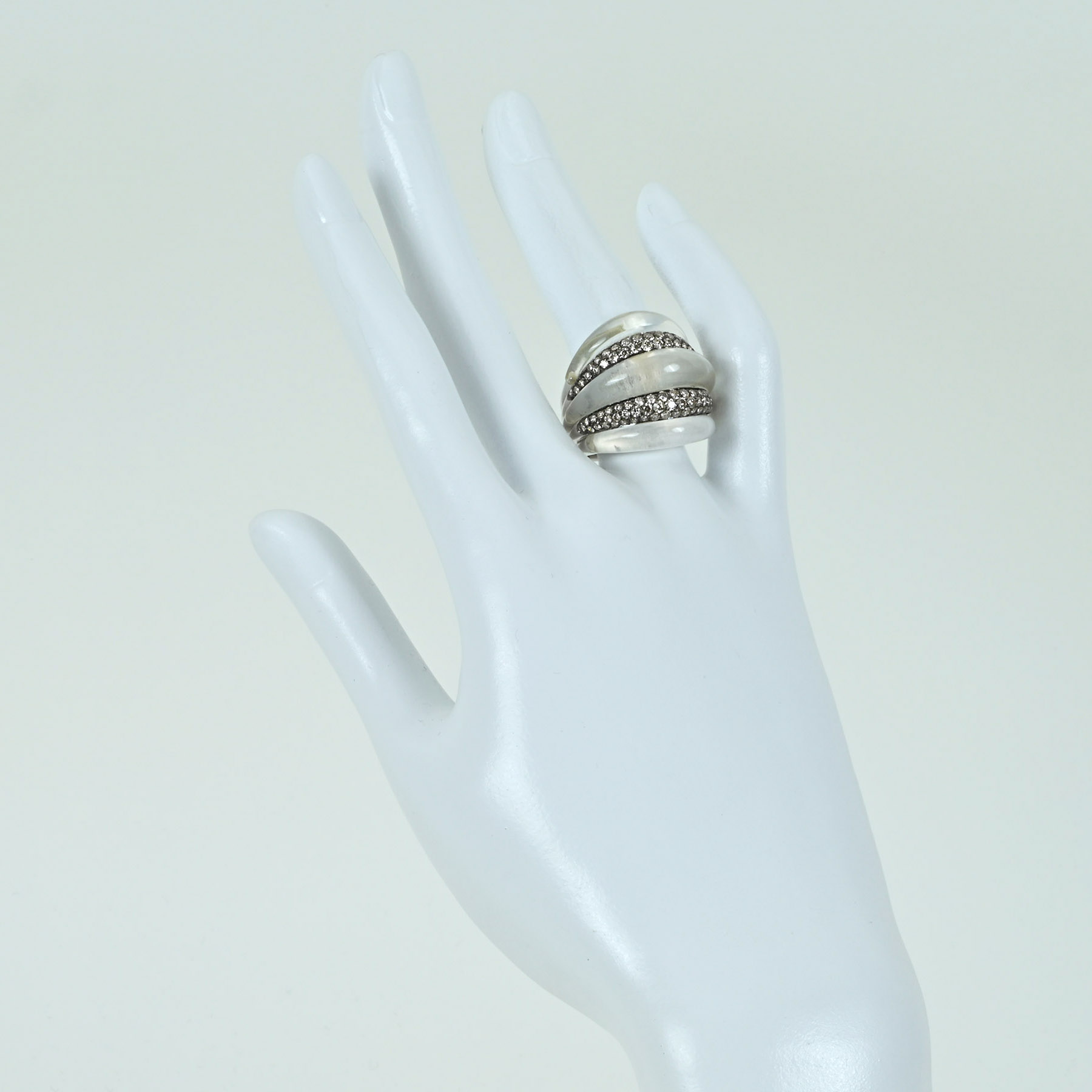 ブラウンダイヤモンドリング "DAMIANI" K18WG QUARTZ - 画像 (9)