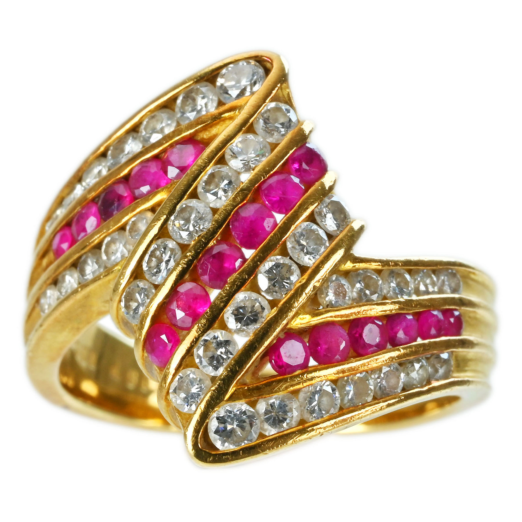 ルビー&ダイヤモンドリング K18YG R0.54ct D0.87ct - 画像 (2)