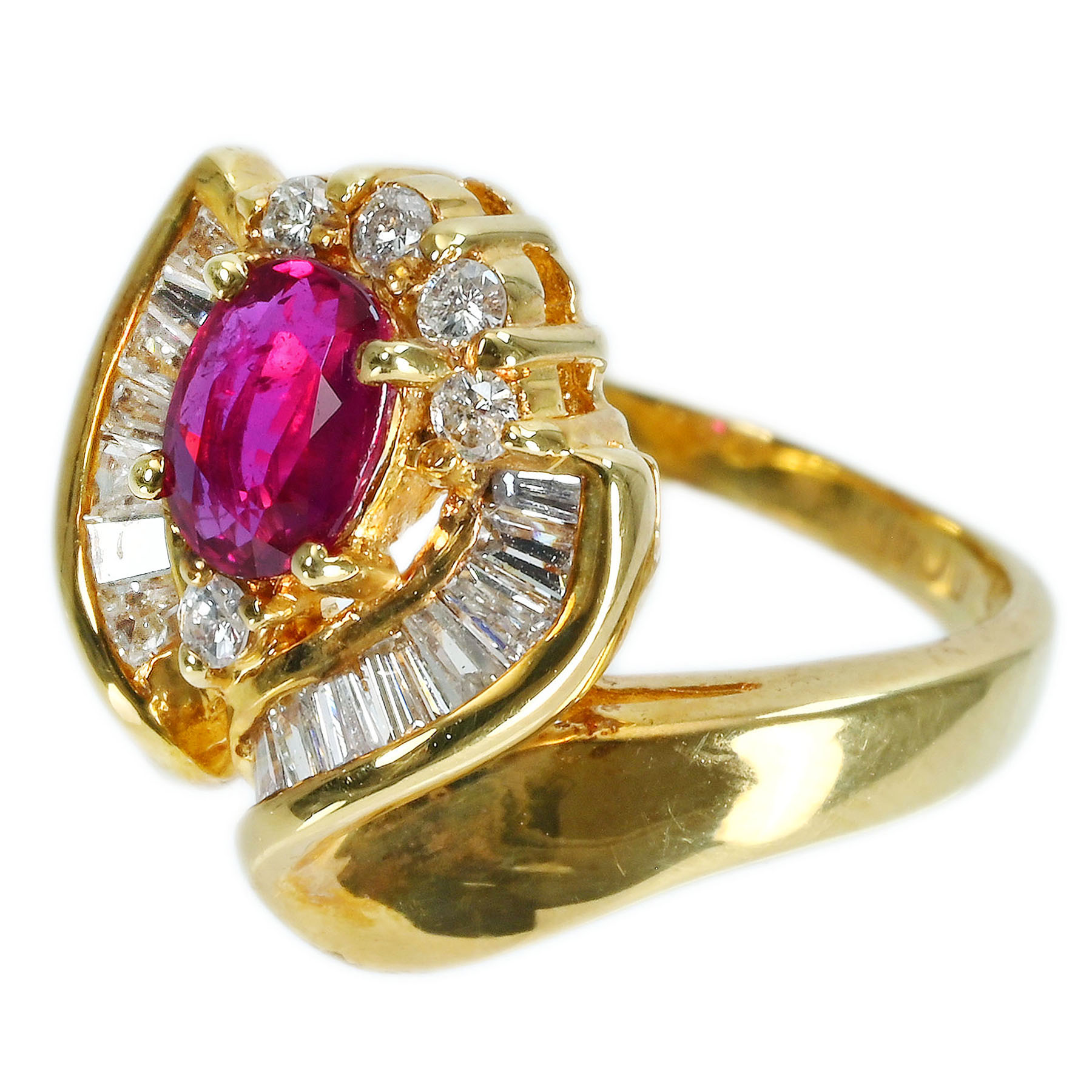 ルビーリング K18YG R0.75ct D0.46ct - 画像 (3)