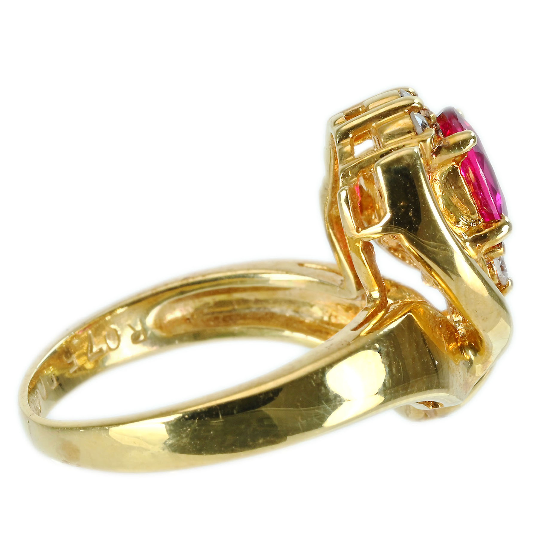 ルビーリング K18YG R0.75ct D0.46ct - 画像 (4)