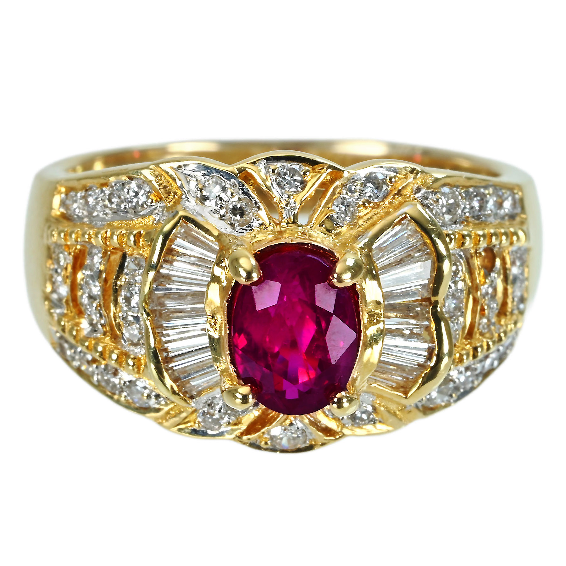 ルビーリング K18YG/K18WG D0.42ct - 画像 (2)
