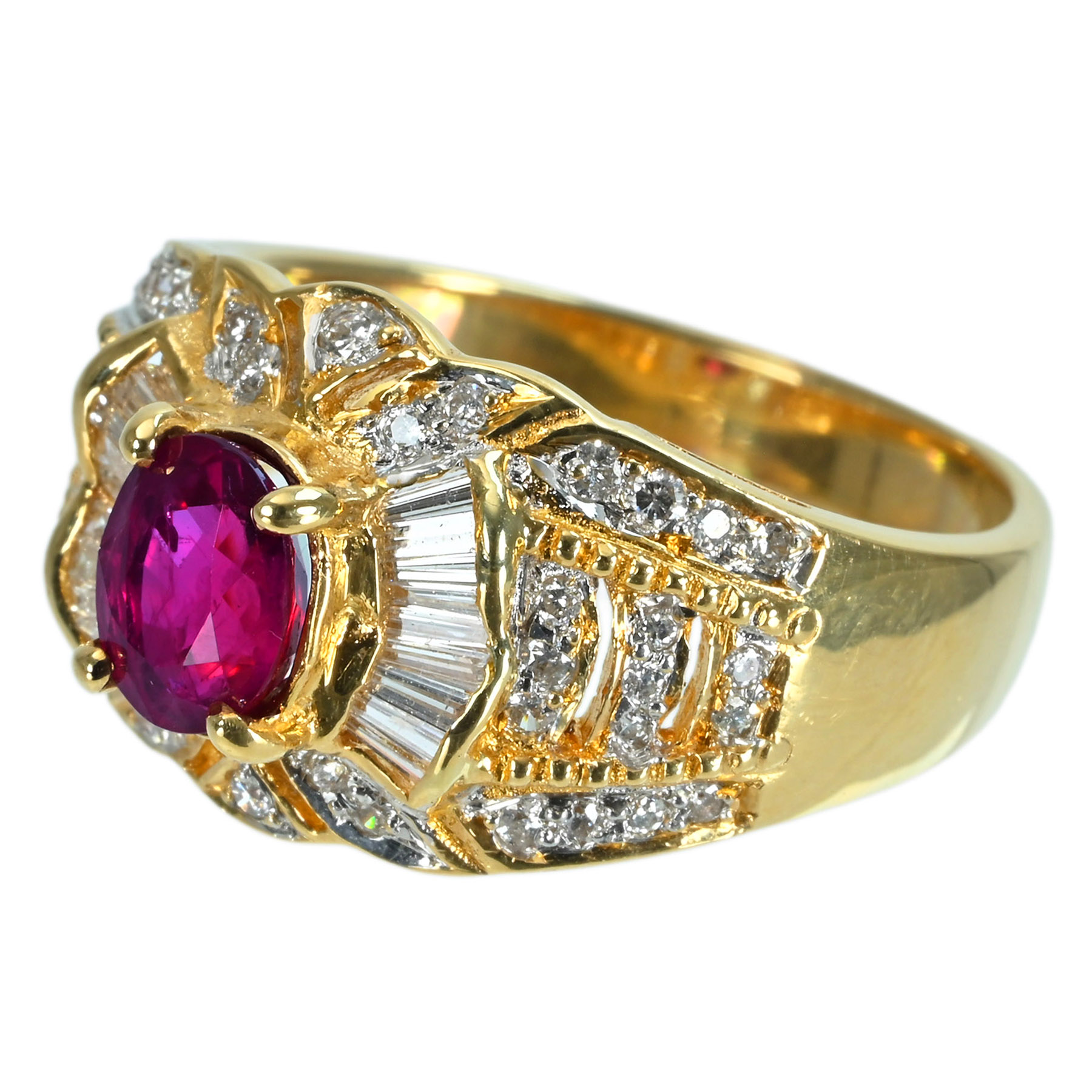 ルビーリング K18YG/K18WG D0.42ct - 画像 (3)