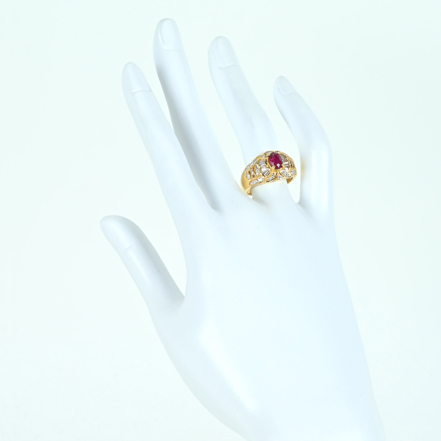 ルビーリング K18YG/K18WG D0.42ct - 画像 (6)