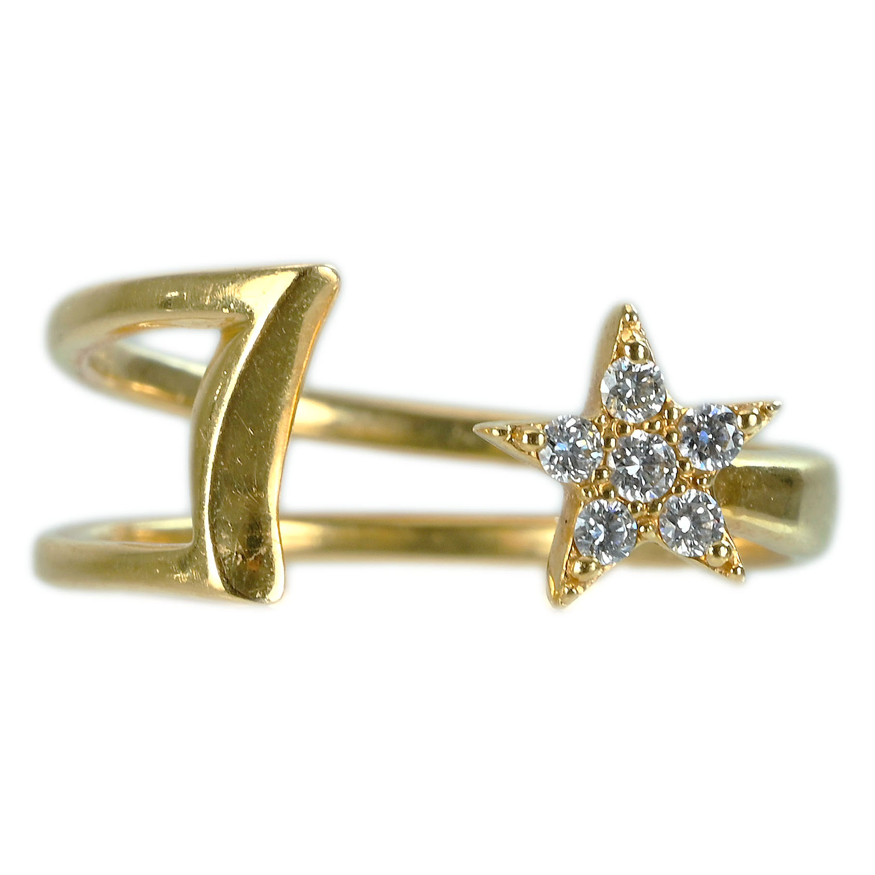ダイヤモンドピンキーリング "STAR JEWELRY" K18YG D0.05ct - 画像 (2)