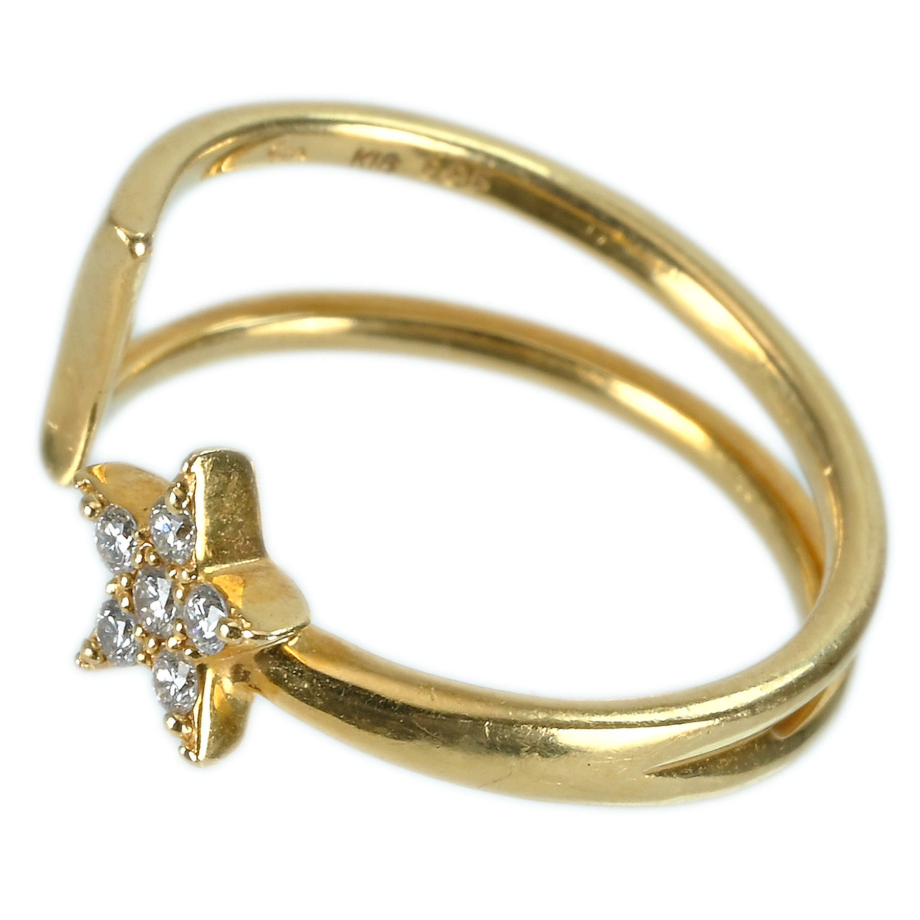 ダイヤモンドピンキーリング "STAR JEWELRY" K18YG D0.05ct - 画像 (3)
