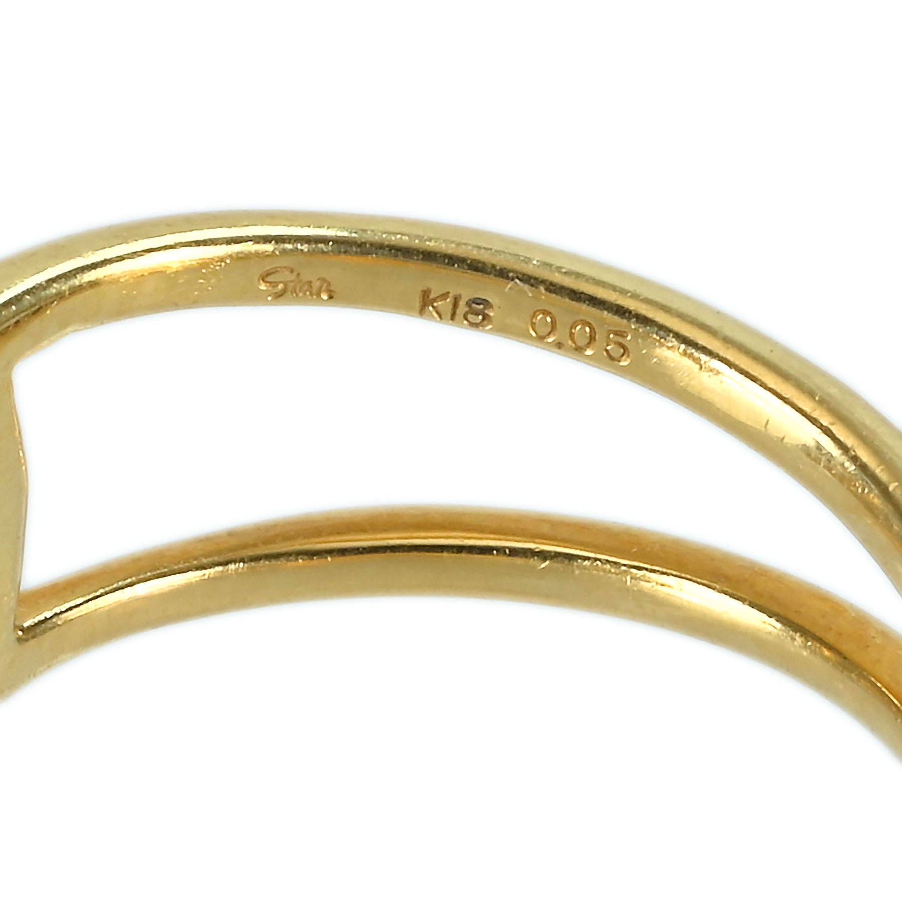 ダイヤモンドピンキーリング "STAR JEWELRY" K18YG D0.05ct - 画像 (6)