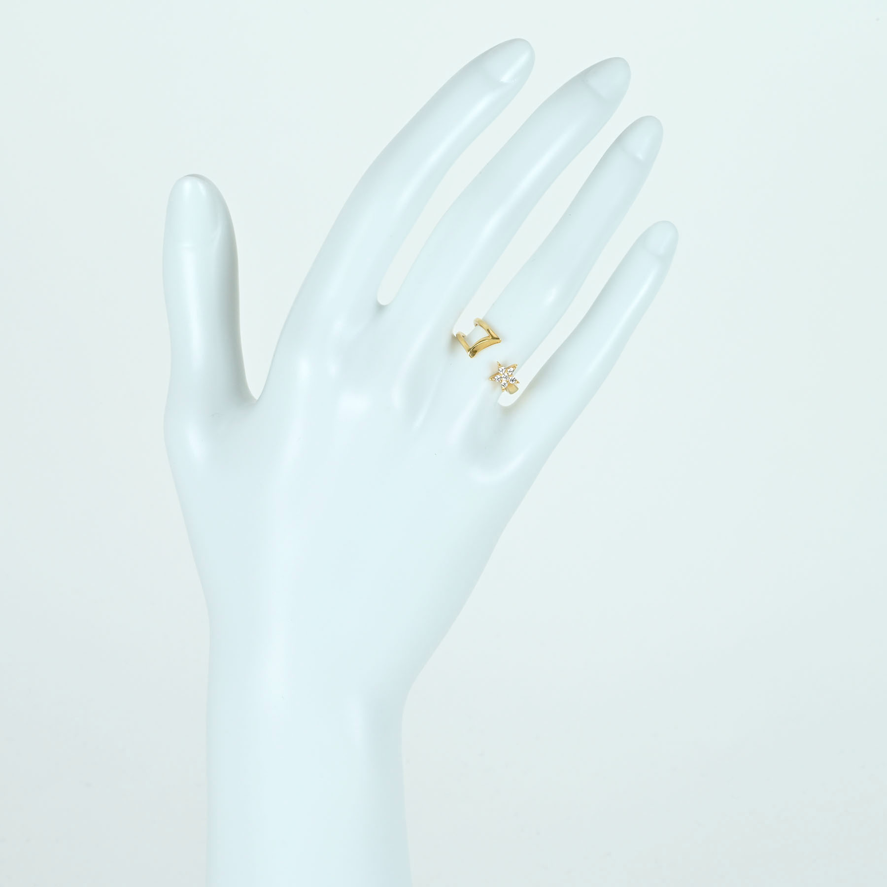 ダイヤモンドピンキーリング "STAR JEWELRY" K18YG D0.05ct - 画像 (7)