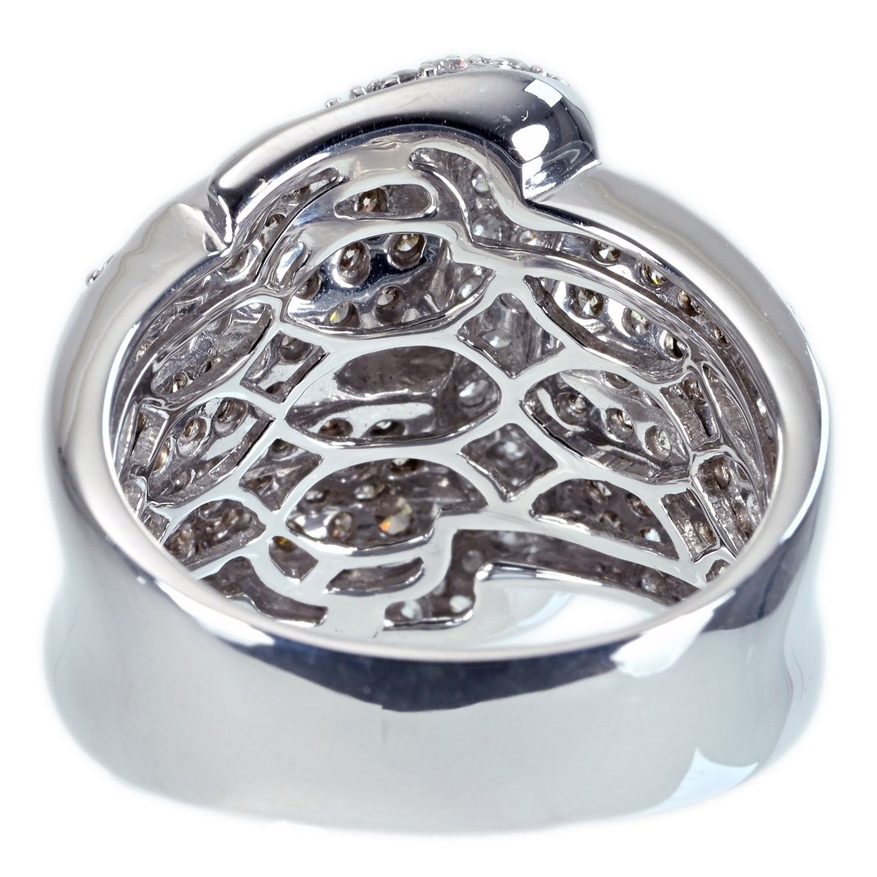 ブラウン&カラーレスダイヤモンドリング K18WG D1.77ct - 画像 (5)