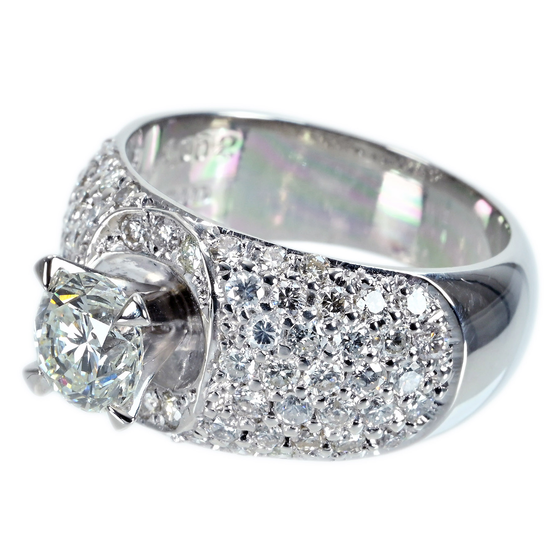 ダイヤモンドリング PT900 D1.002ct D1.005ct 12.1g #12 - 画像 (3)