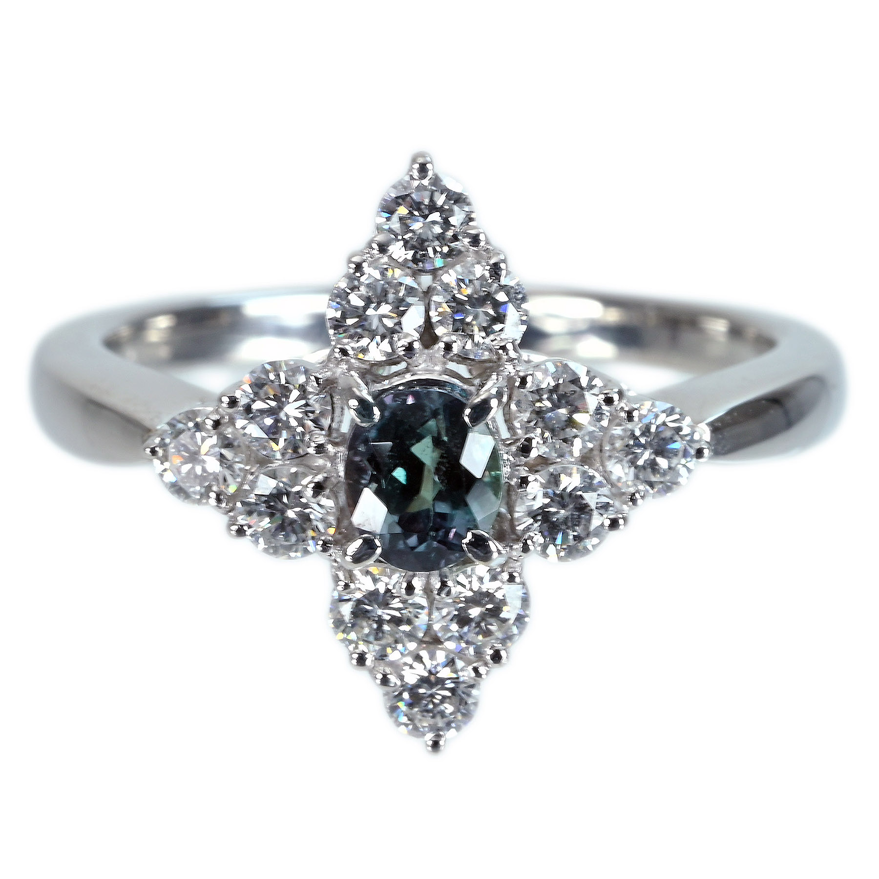 アレキサンドライトリング "MIKIMOTO" PT950 A0.42ct D0.62ct - 画像 (2)