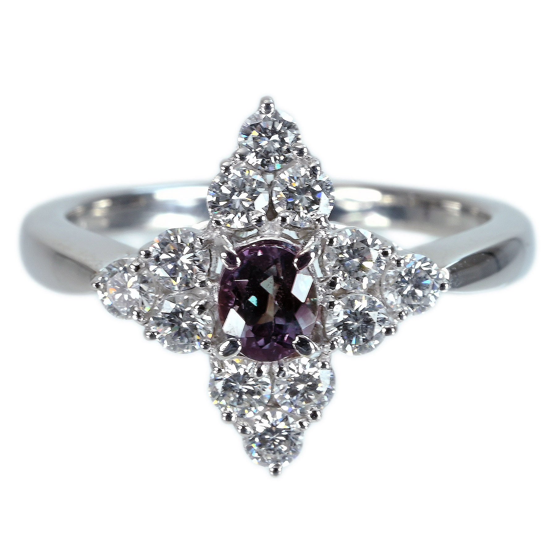 アレキサンドライトリング "MIKIMOTO" PT950 A0.42ct D0.62ct - 画像 (3)