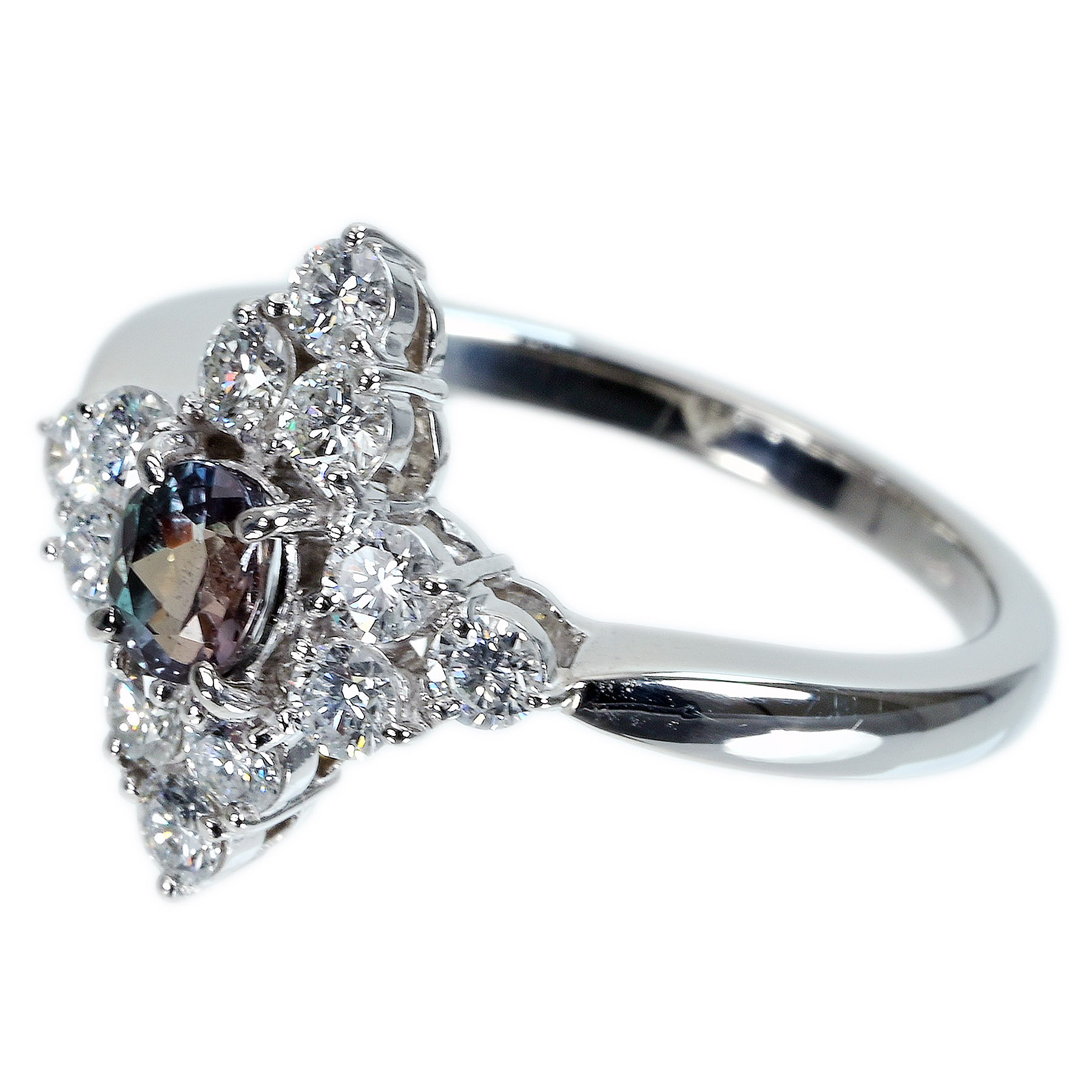 アレキサンドライトリング "MIKIMOTO" PT950 A0.42ct D0.62ct - 画像 (4)