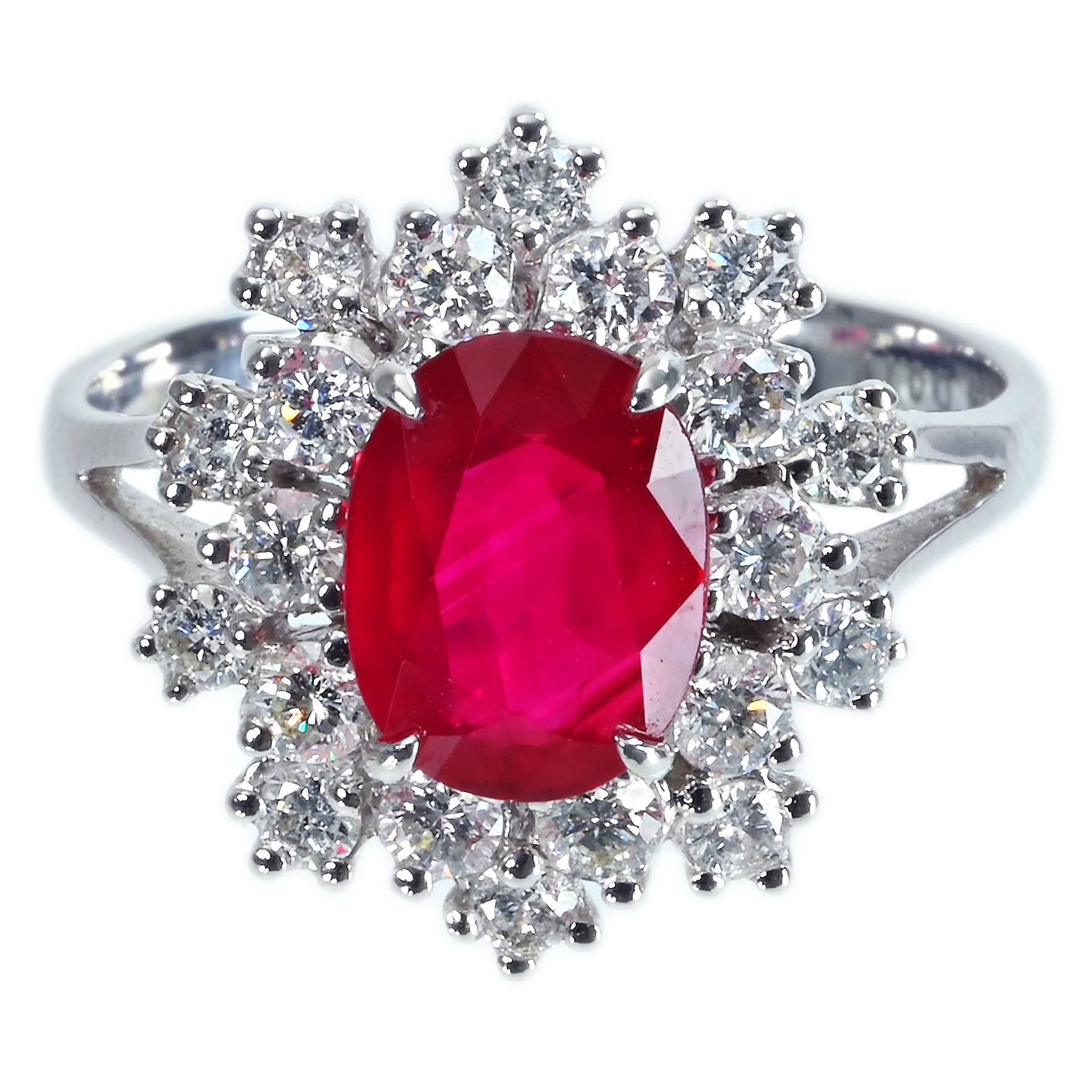モザンビーク産ルビーリング K18WG R2.28ct D0.71ct - 画像 (2)