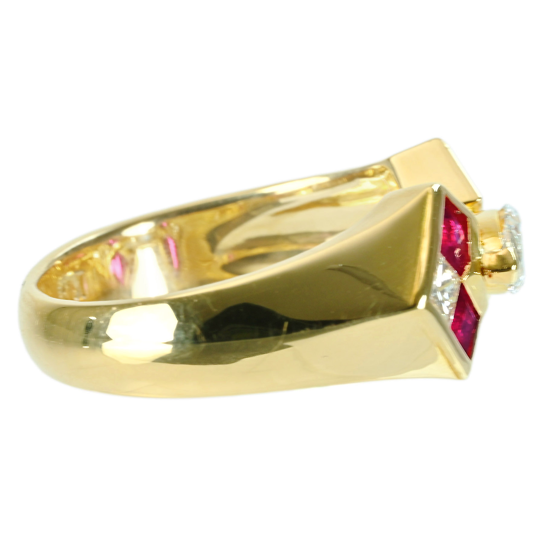 ダイヤモンド&ルビーリング K18YG D0.35ct D0.20ct R0.46ct - 画像 (4)