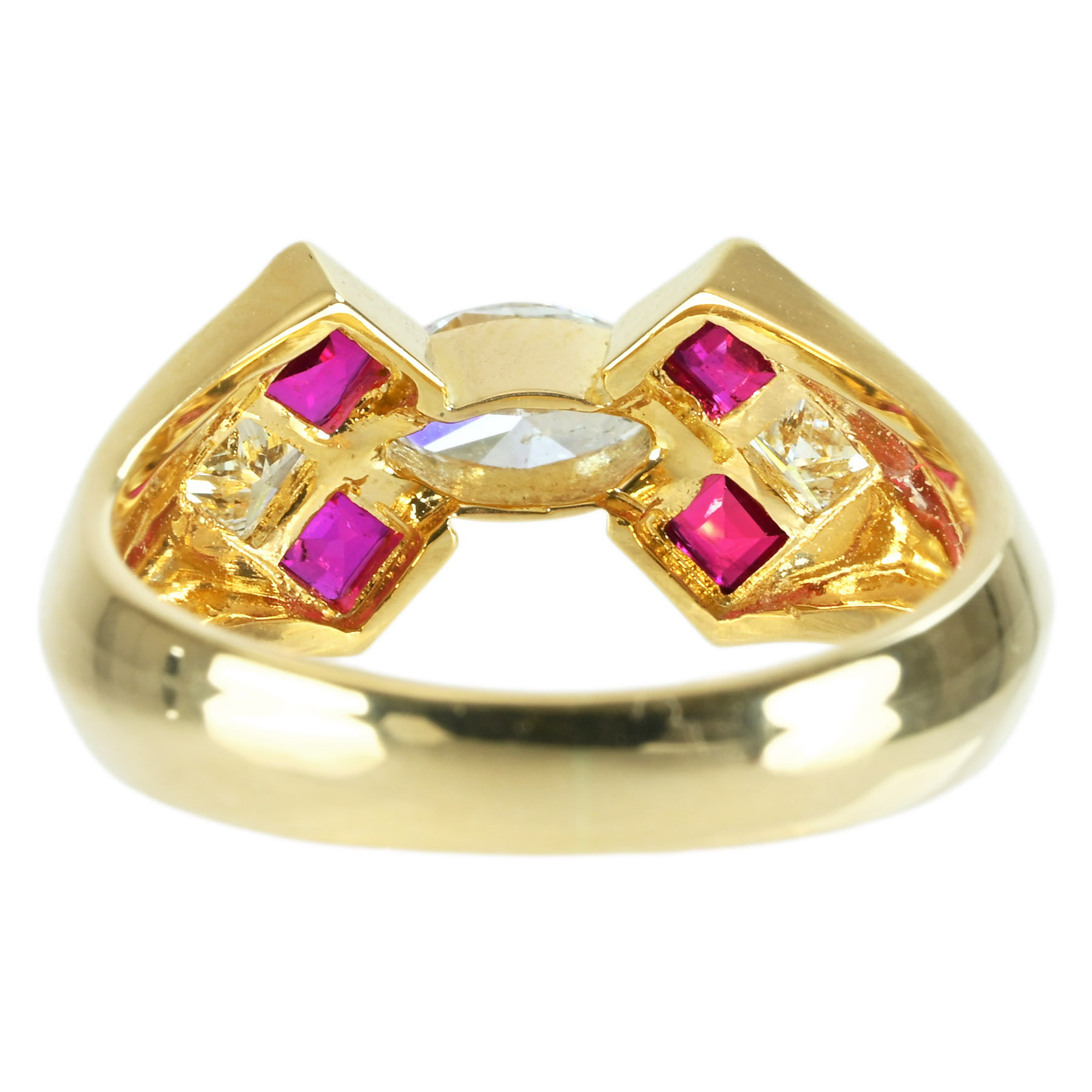 ダイヤモンド&ルビーリング K18YG D0.35ct D0.20ct R0.46ct - 画像 (5)