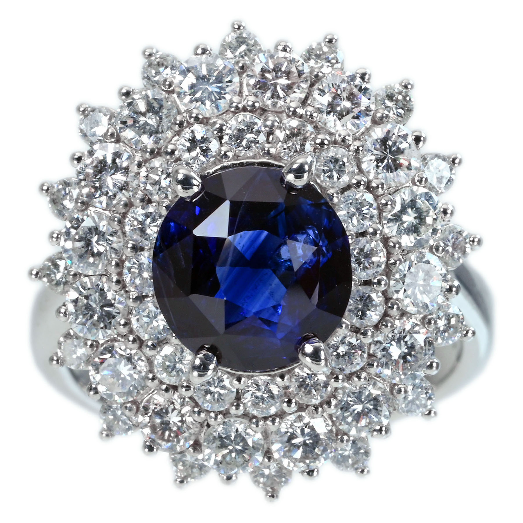 スリランカ産サファイアリング PT950 S2.69ct D1.97ct - 画像 (2)