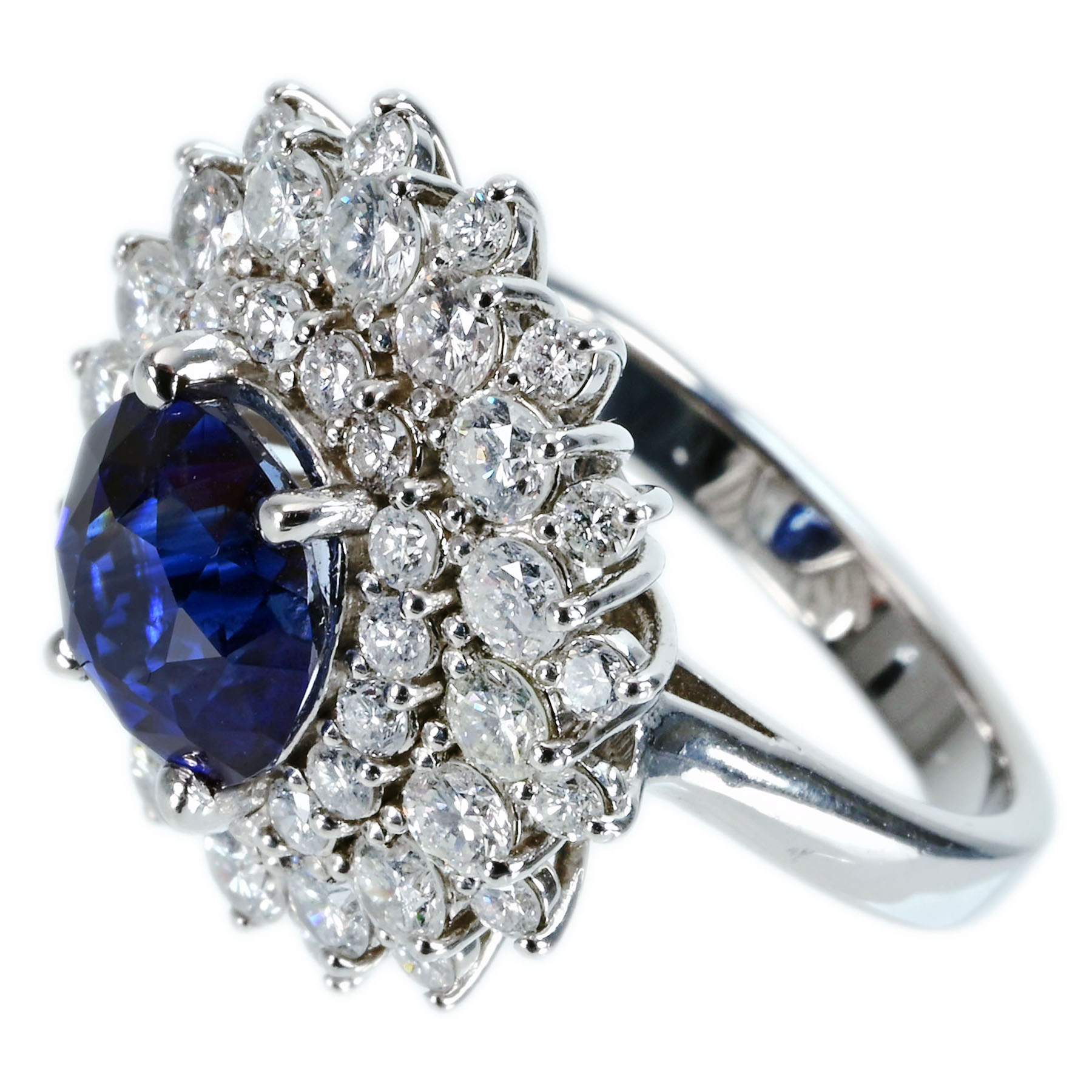 スリランカ産サファイアリング PT950 S2.69ct D1.97ct - 画像 (3)