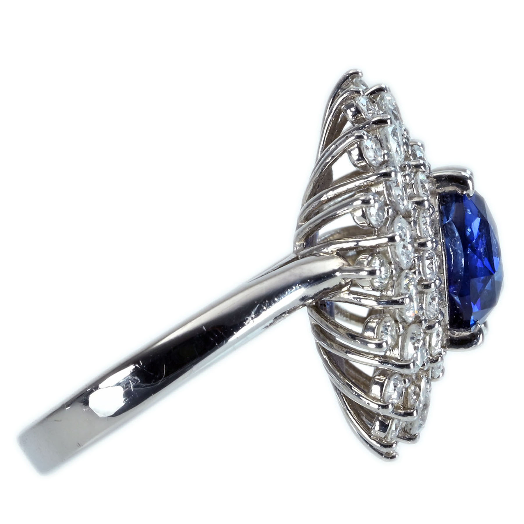 スリランカ産サファイアリング PT950 S2.69ct D1.97ct - 画像 (4)