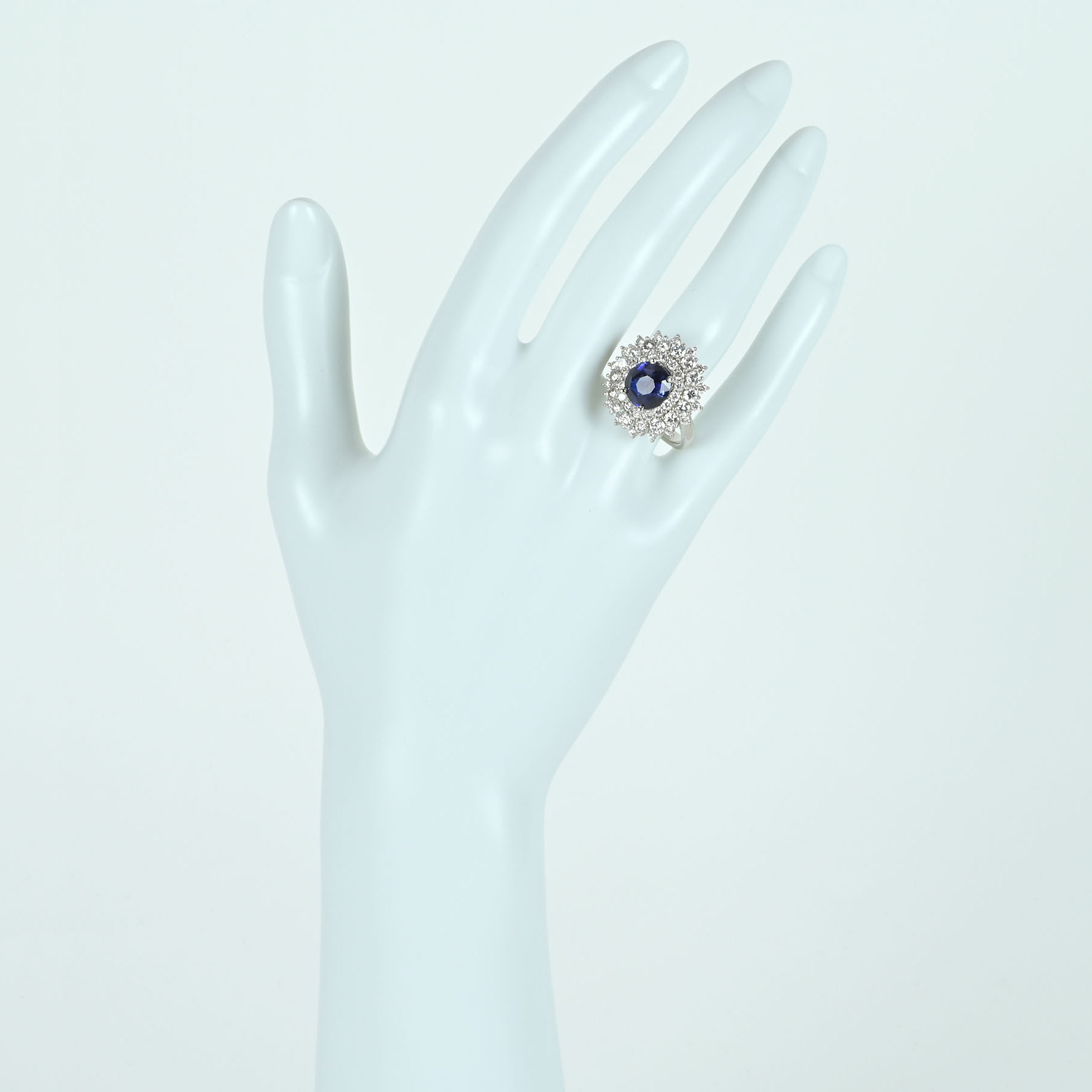 スリランカ産サファイアリング PT950 S2.69ct D1.97ct - 画像 (6)