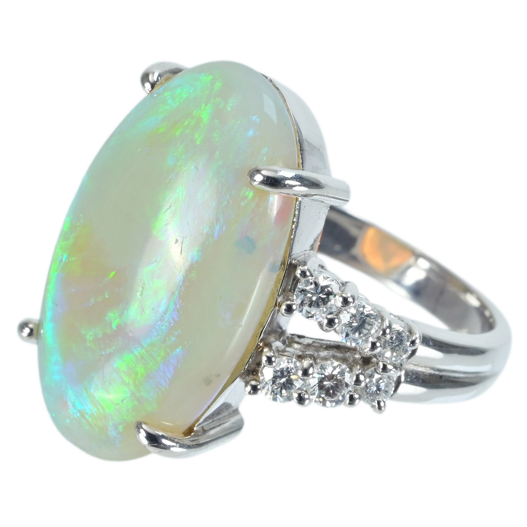 ホワイトオパールリング PT900 D0.43ct - 画像 (3)