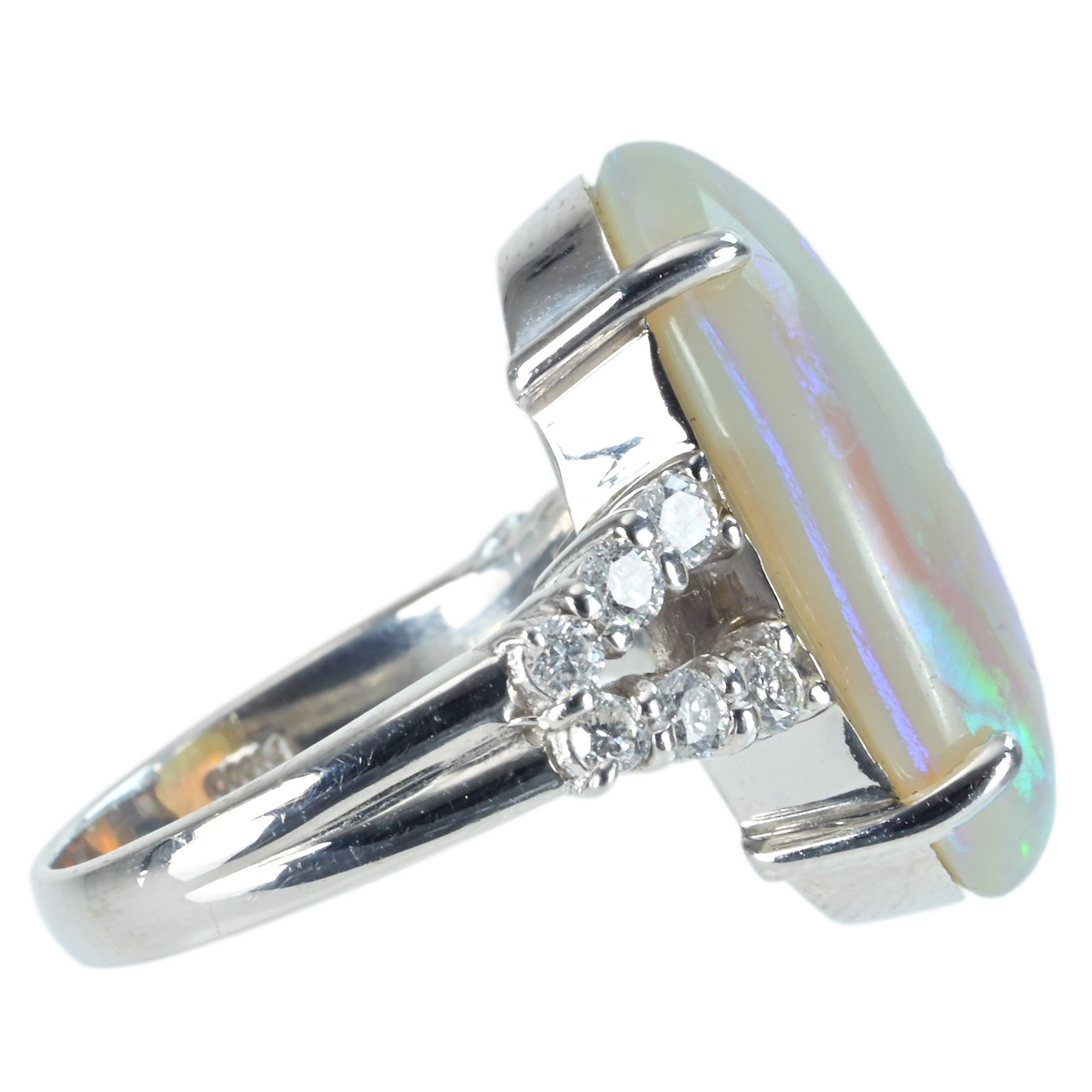 ホワイトオパールリング PT900 D0.43ct - 画像 (4)