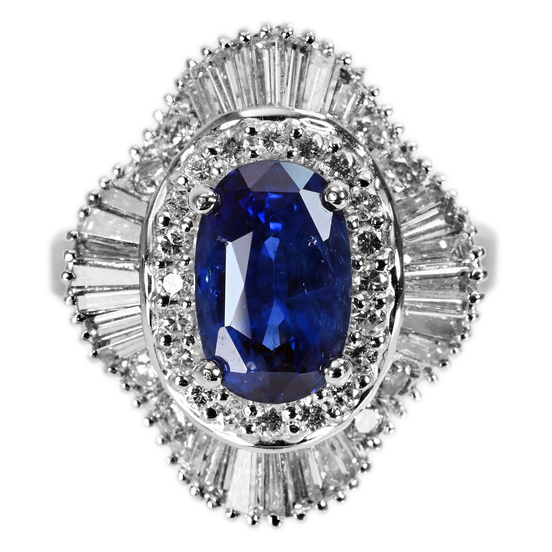 スリランカ産サファイアリング PT900 S4.41ct D2.11ct - 画像 (2)