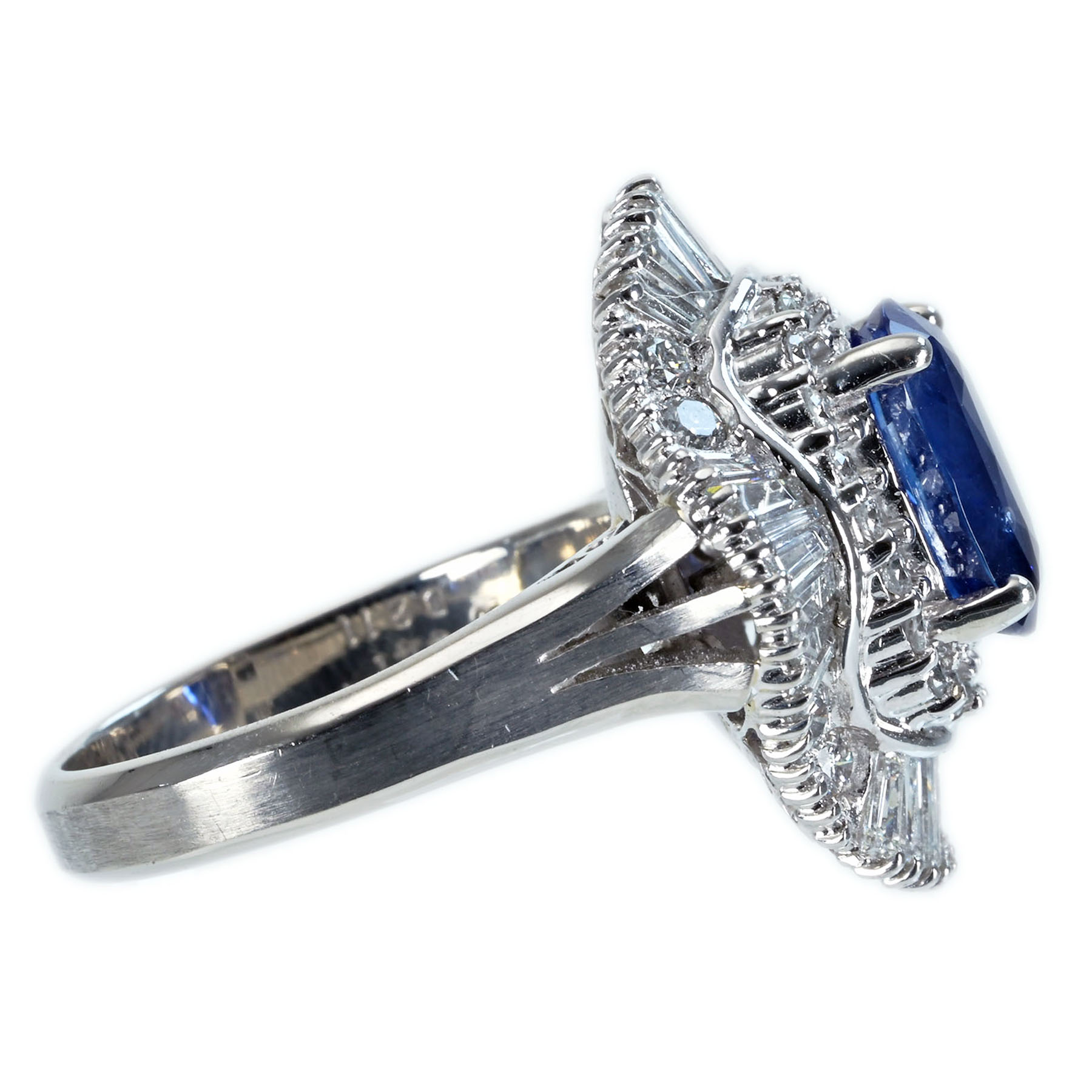 スリランカ産サファイアリング PT900 S4.41ct D2.11ct - 画像 (4)