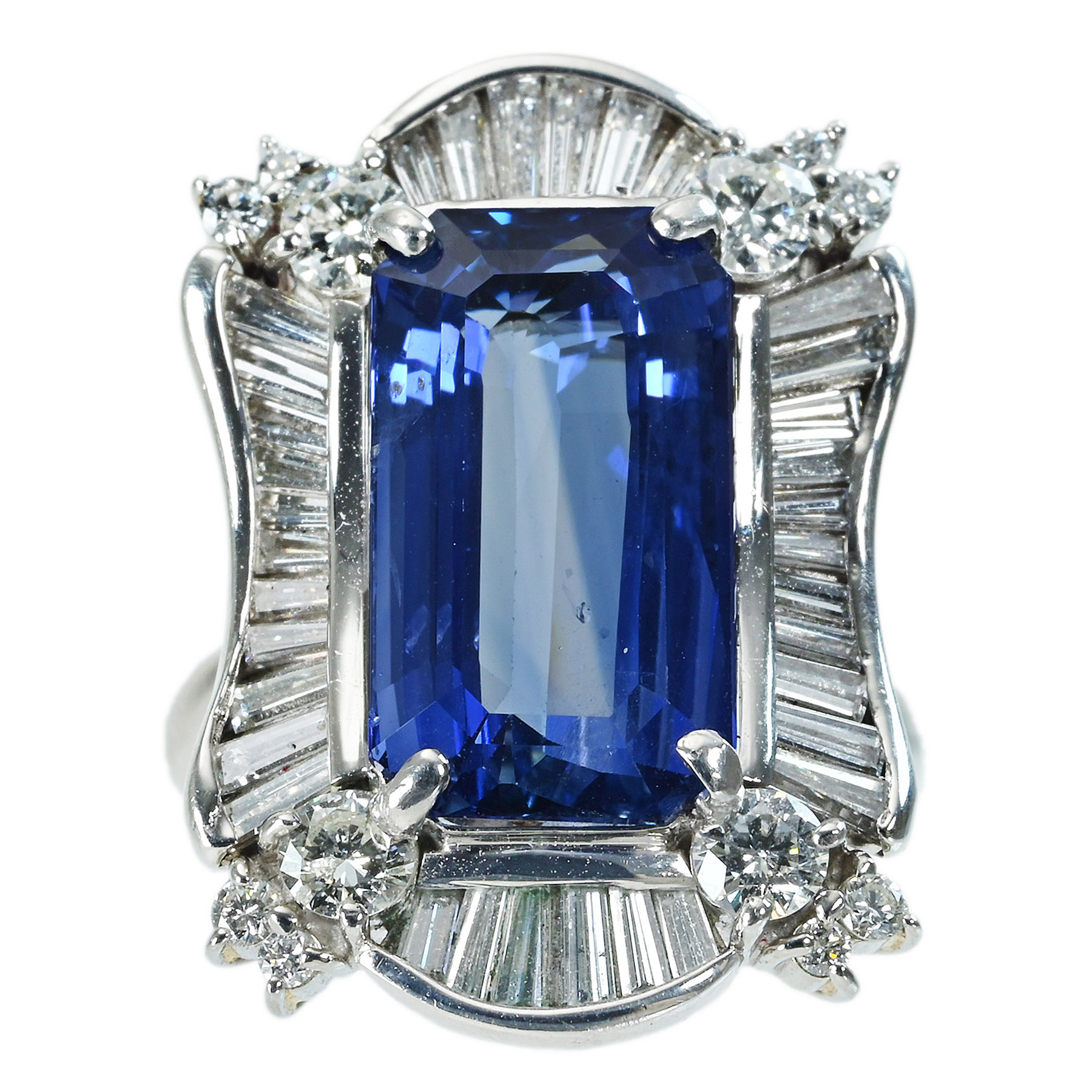 スリランカ産サファイアリング PT900 S7.75ct D1.63ct - 画像 (2)
