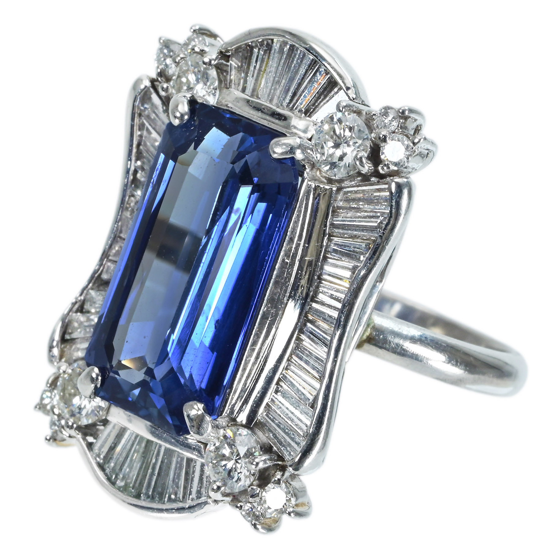 スリランカ産サファイアリング PT900 S7.75ct D1.63ct - 画像 (3)