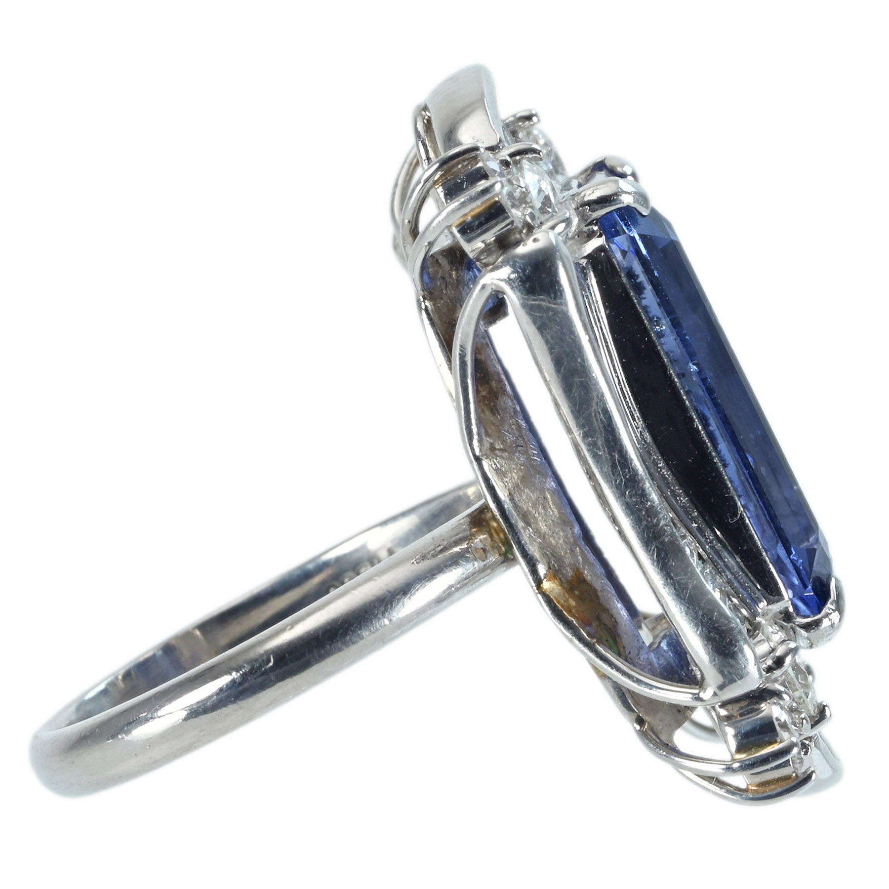 スリランカ産サファイアリング PT900 S7.75ct D1.63ct - 画像 (4)
