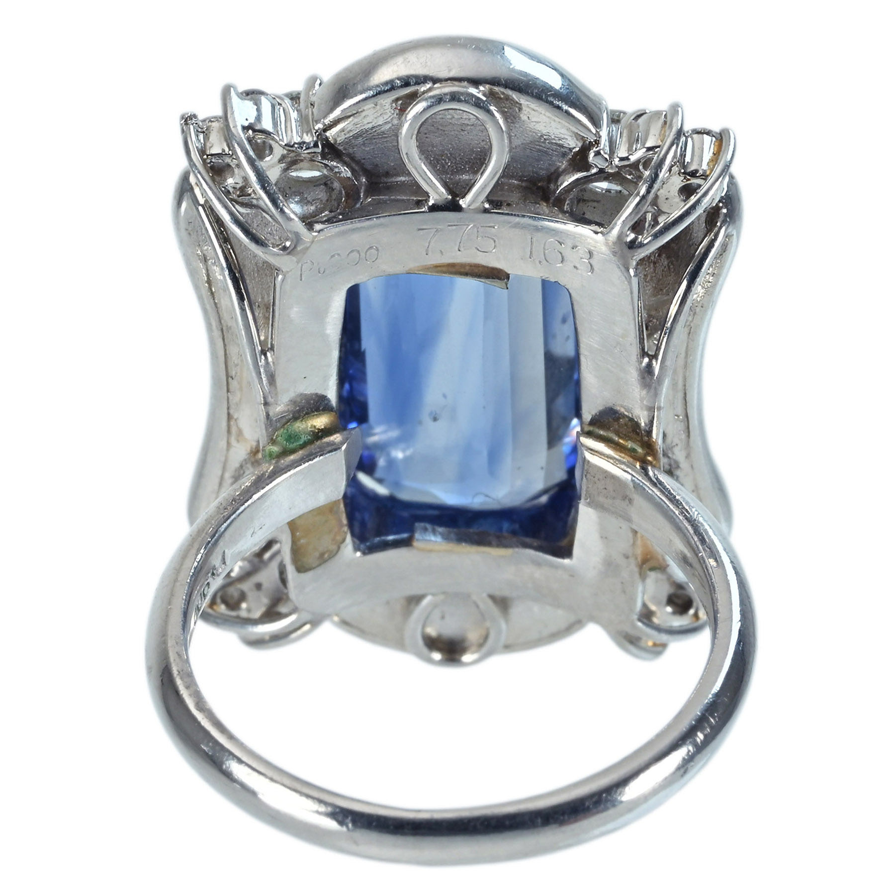 スリランカ産サファイアリング PT900 S7.75ct D1.63ct - 画像 (5)