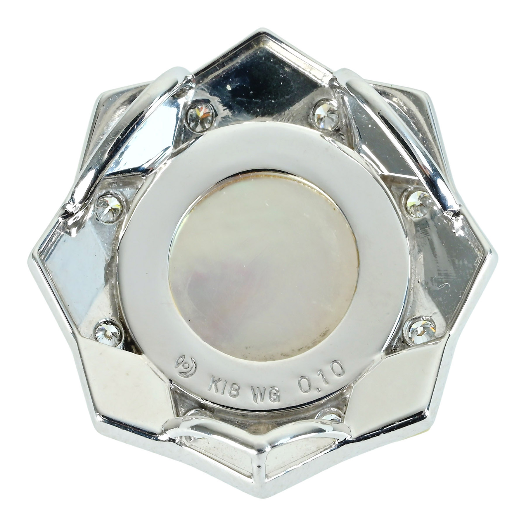 マベパールペンダントトップ "TASAKI" K18WG P13.0mm D0.10ct - 画像 (3)
