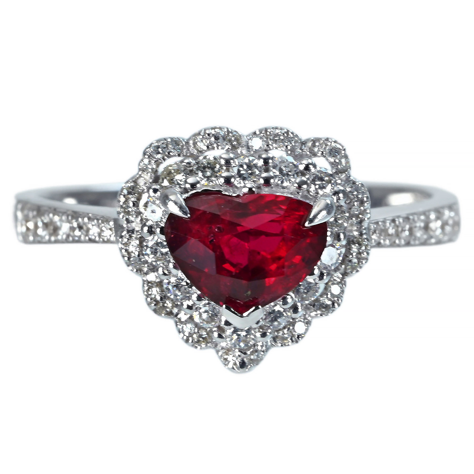 ルビーリング K18WG R1.12ct D0.32ct - 画像 (2)