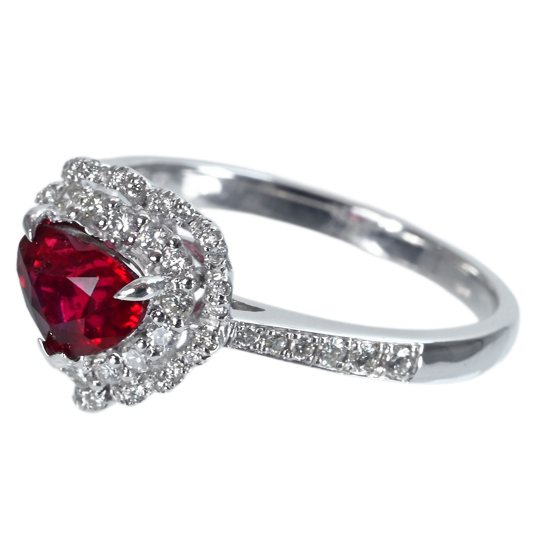 ルビーリング K18WG R1.12ct D0.32ct - 画像 (3)