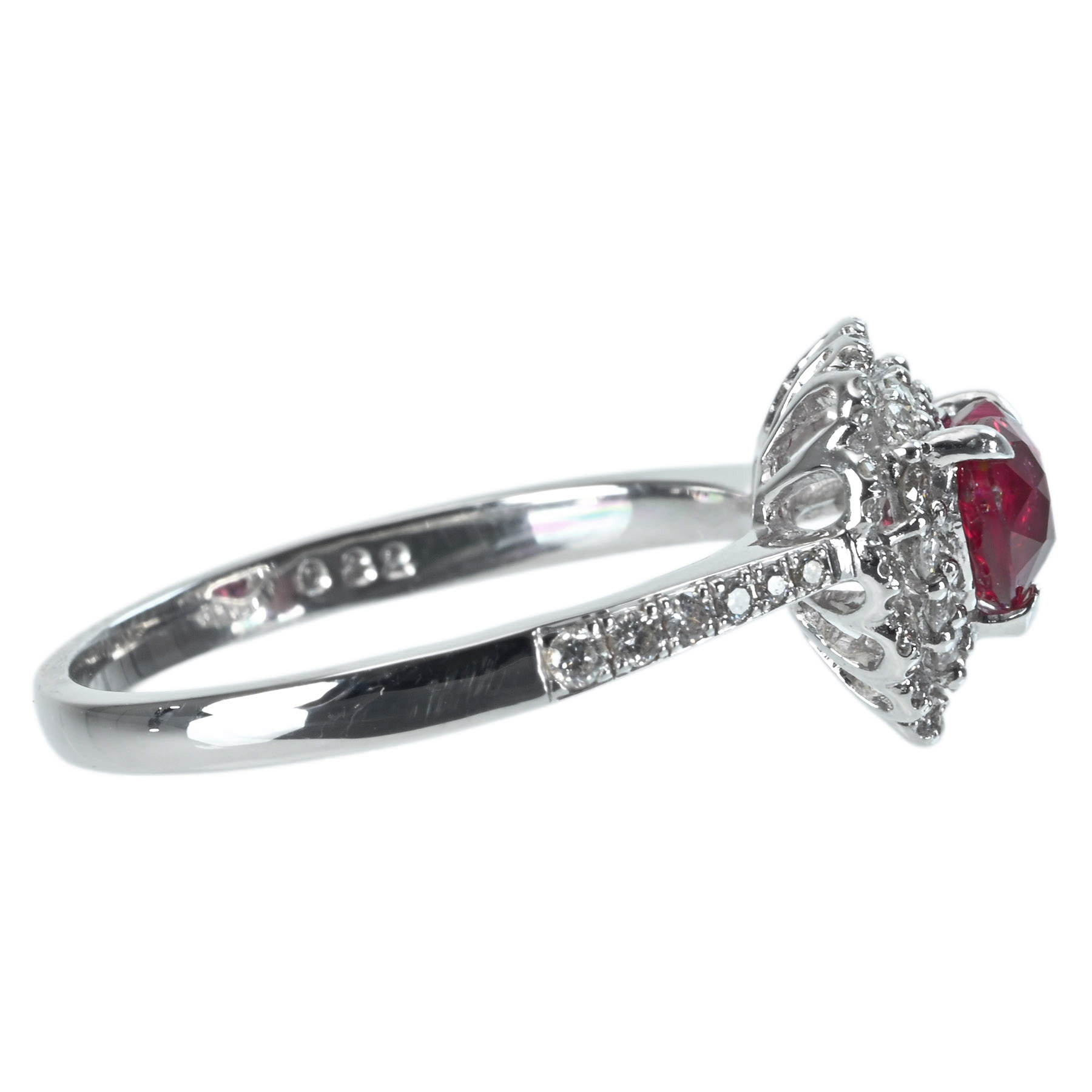 ルビーリング K18WG R1.12ct D0.32ct - 画像 (4)